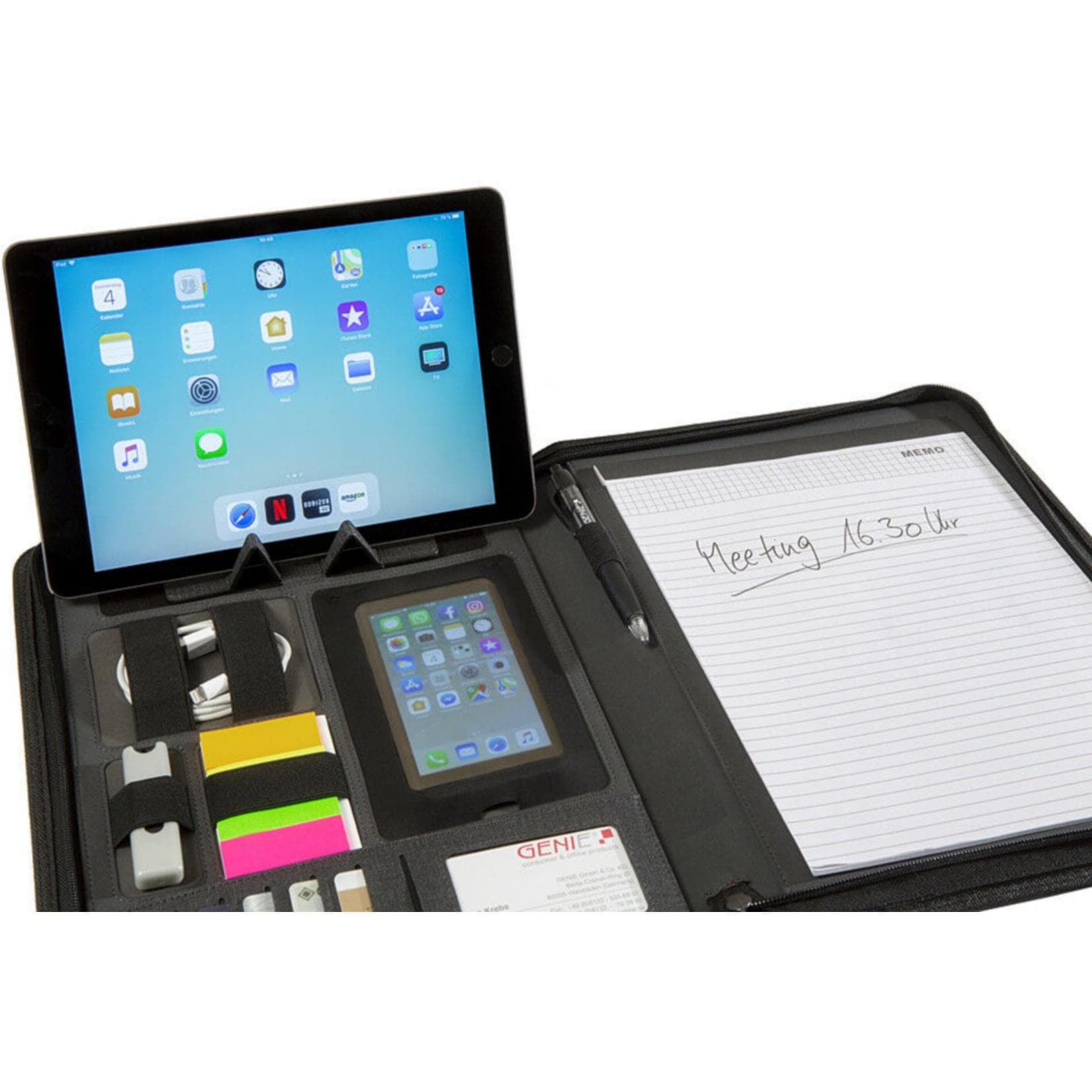 Genie Konferenzmappe München aus Strukturiertem Nylon - A4 Schreibmappe