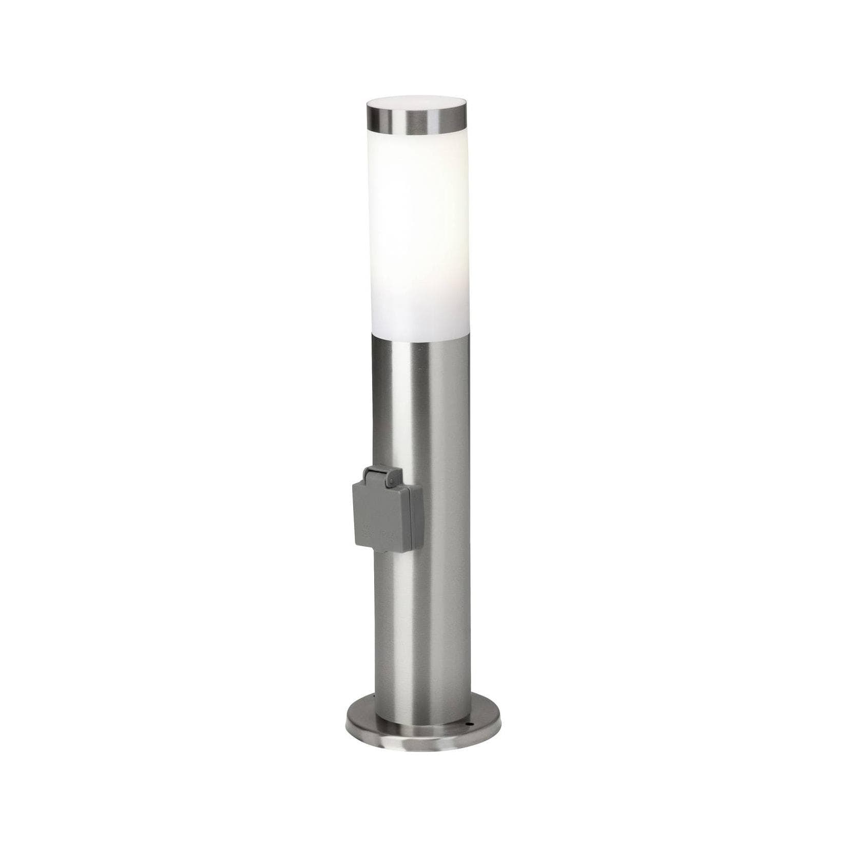 Brilliant Chorus Gartenleuchte Edelstahl IP44 mit Steckdose