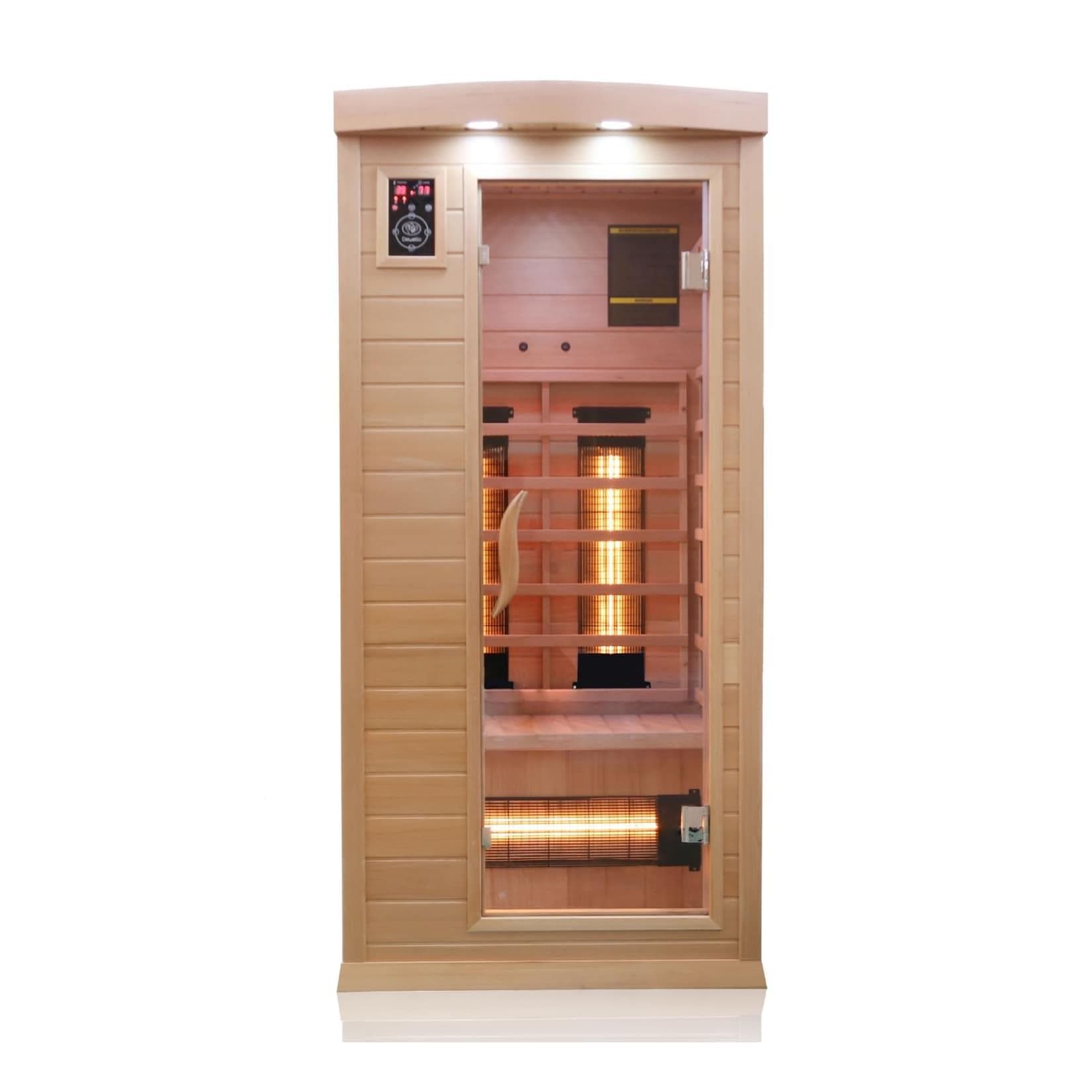 Dewello® Infrarotkabine PIERSON 90x90cm mit 6 Strahlern, Farblicht & LED