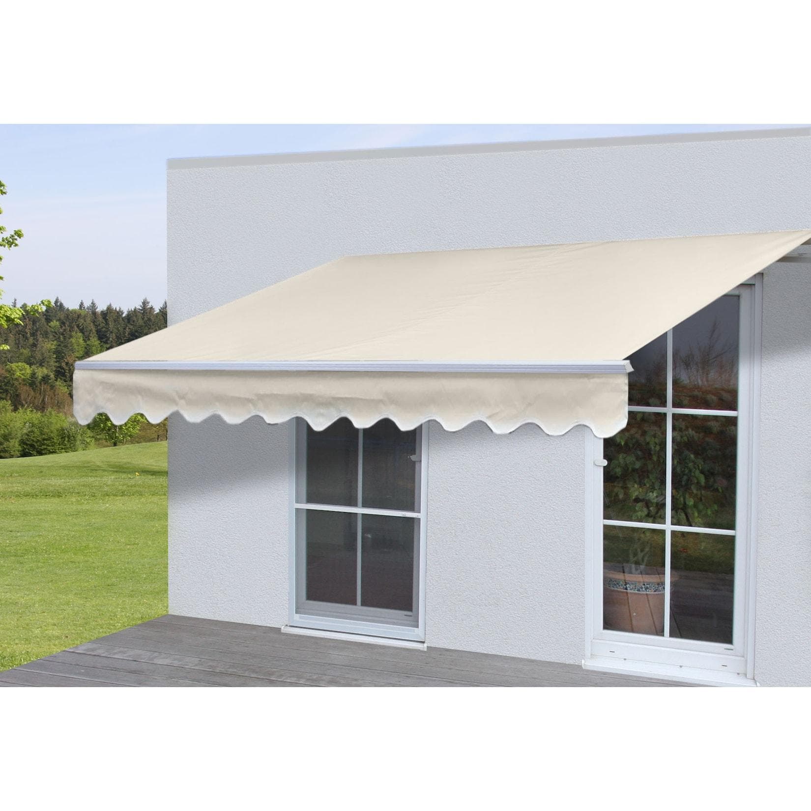MCW Alu-Markise H792 Gelenkarmmarkise 5x3m Acryl Creme