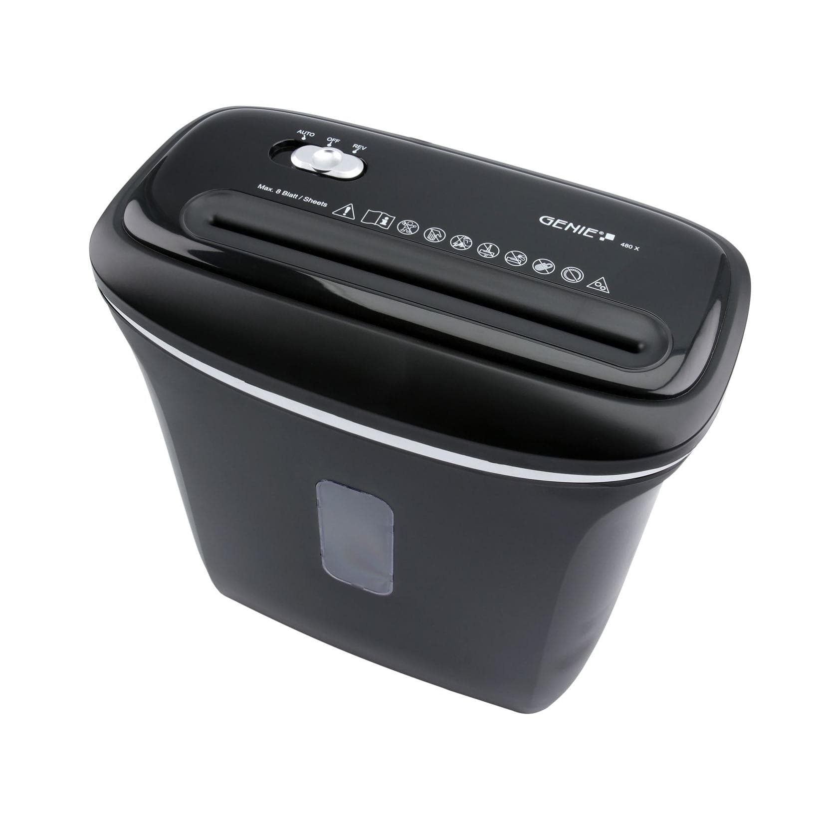Genie Aktenvernichter 480 X - Partikelschnitt, Schwarz, P-4 Sicherheitsstufe