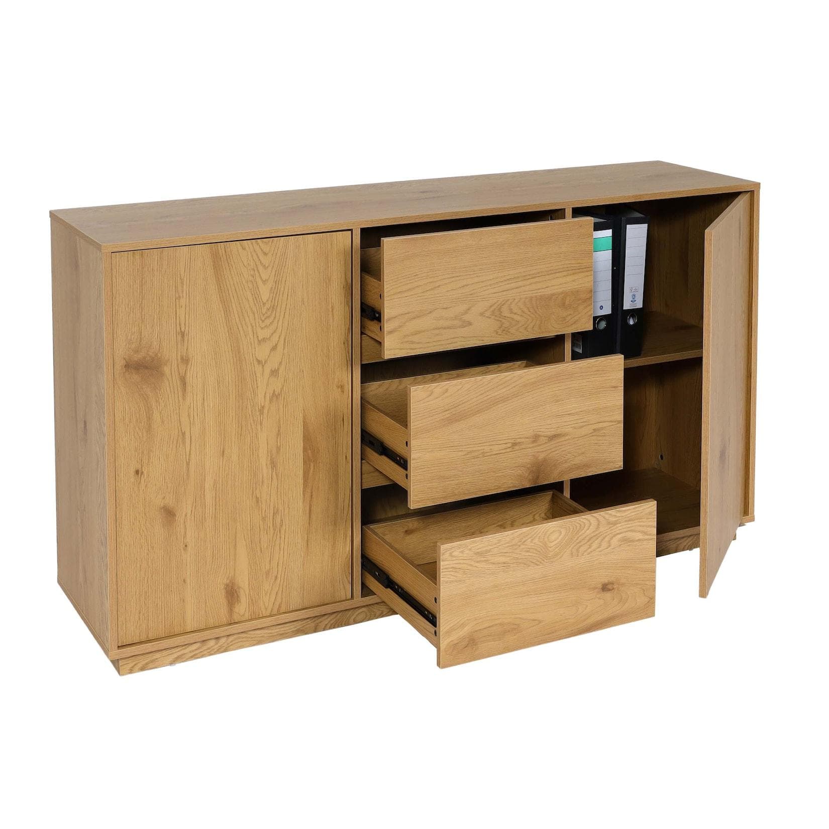 MCW Sideboard J78 Eiche-Optik mit Soft-Close Schubladen
