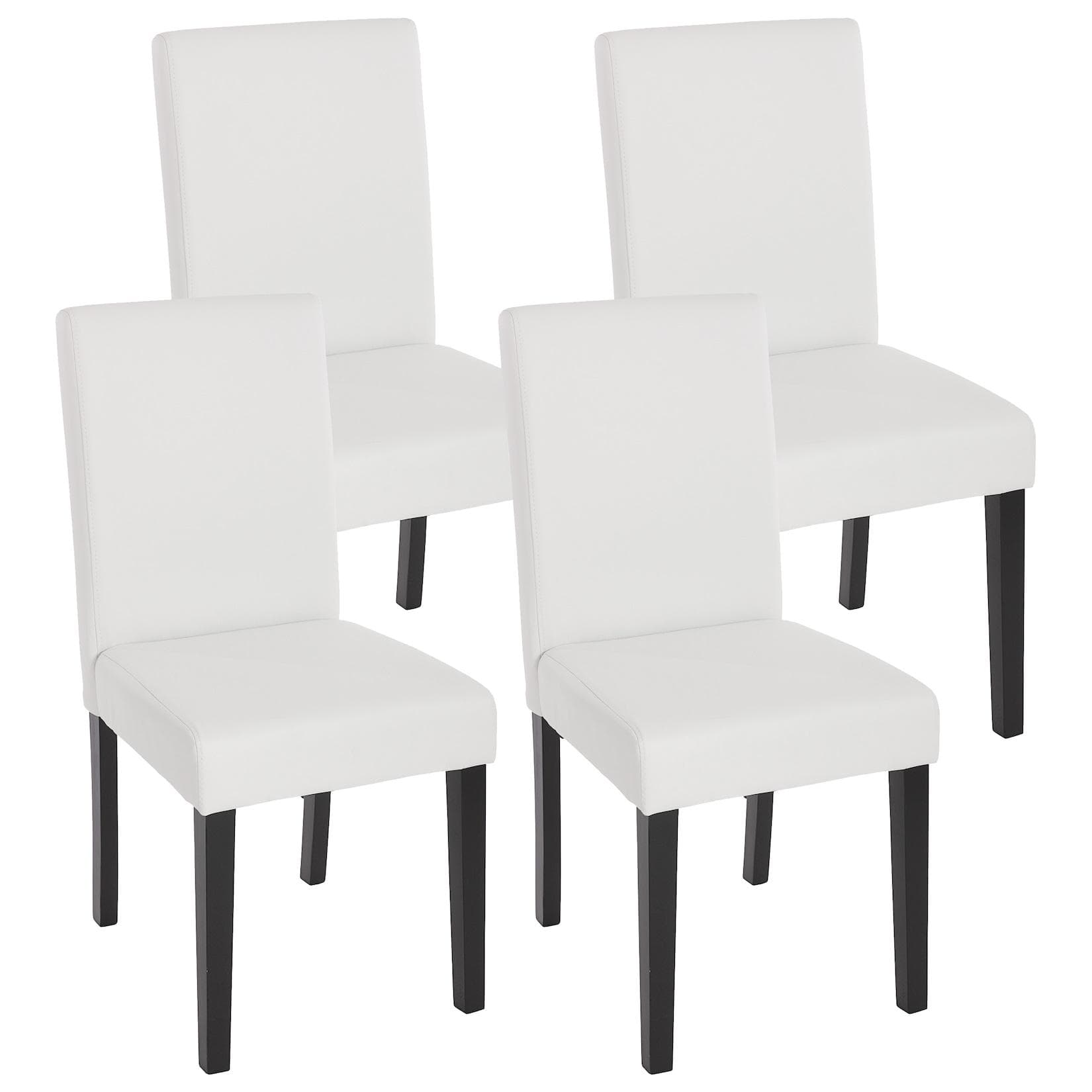 MCW Esszimmerstuhl Littau-4 Set 4 Stühle Weiß Matt Schwarz Kunstleder