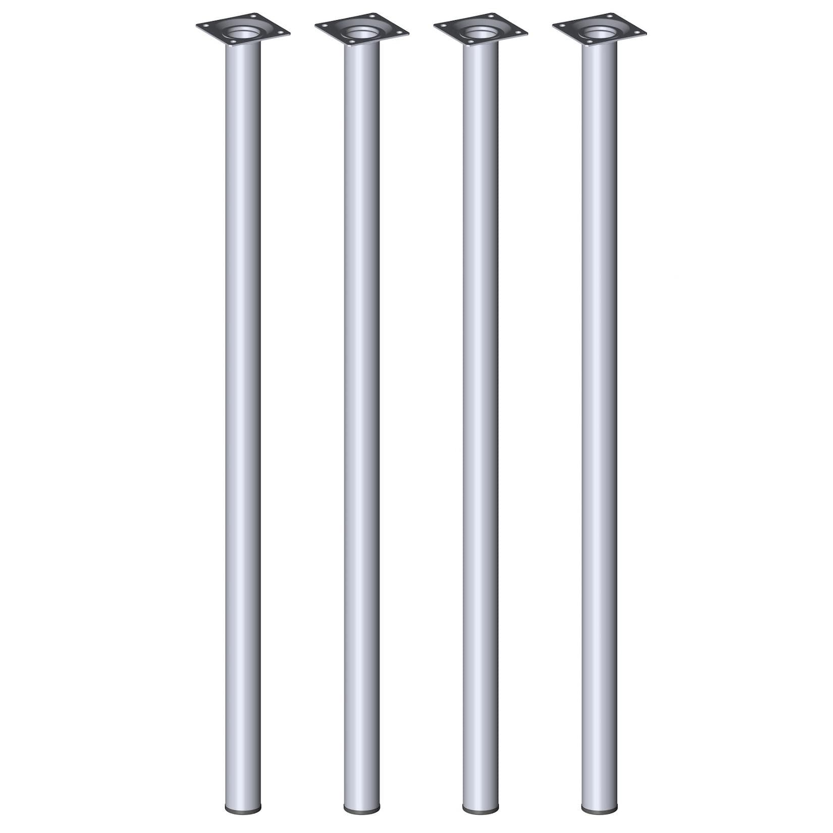 Element System Möbelfüße 4er-Set BURGUND Tischbeine Tischgestell Ø30 Chrom