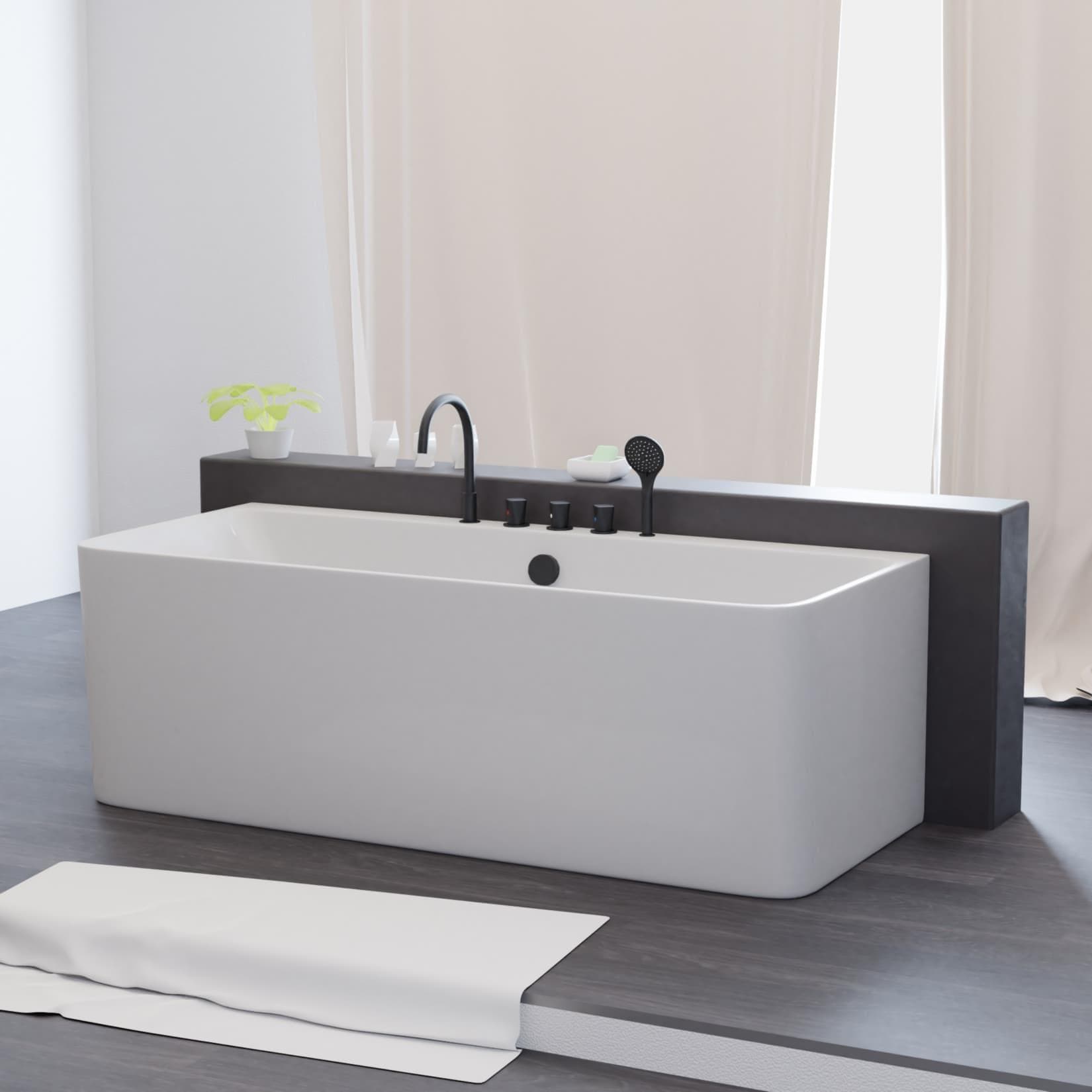 TroniTechnik Badewanne SARIA mit schwarzer Armatur