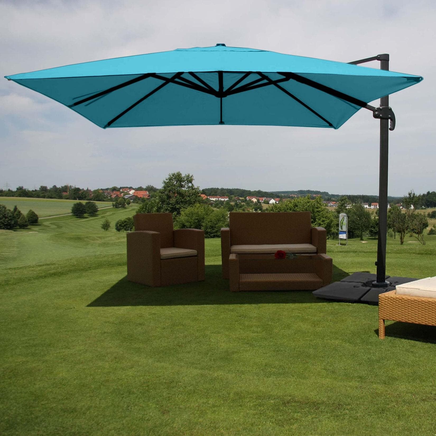 Ampelschirm für Gastronomie - Türkis