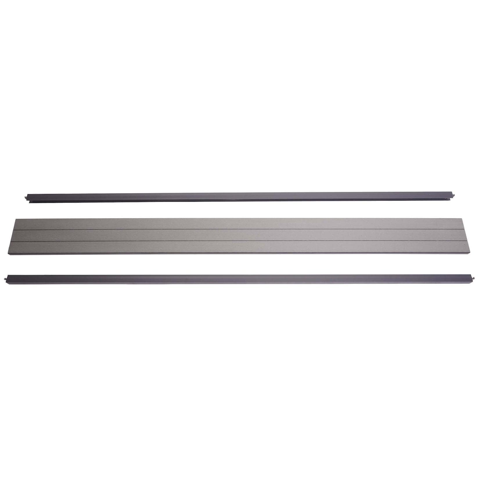 Abschluss-Set für WPC-Sichtschutz Savoie Abschlussprofil Windschutz Alu-Pfosten ~ 180cm grau