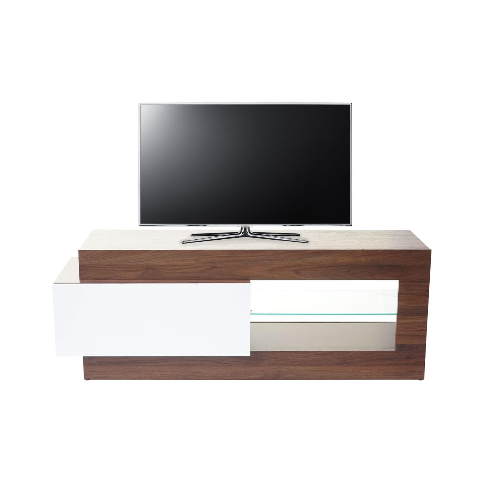 Push-to-Open TV-Rack mit Schublade und Ablagefächern