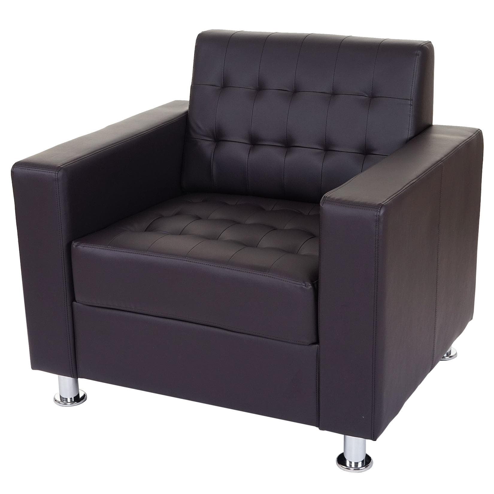 MCW Sessel Pori Clubsessel Loungesessel Kunstleder Metall-Füße Coffee