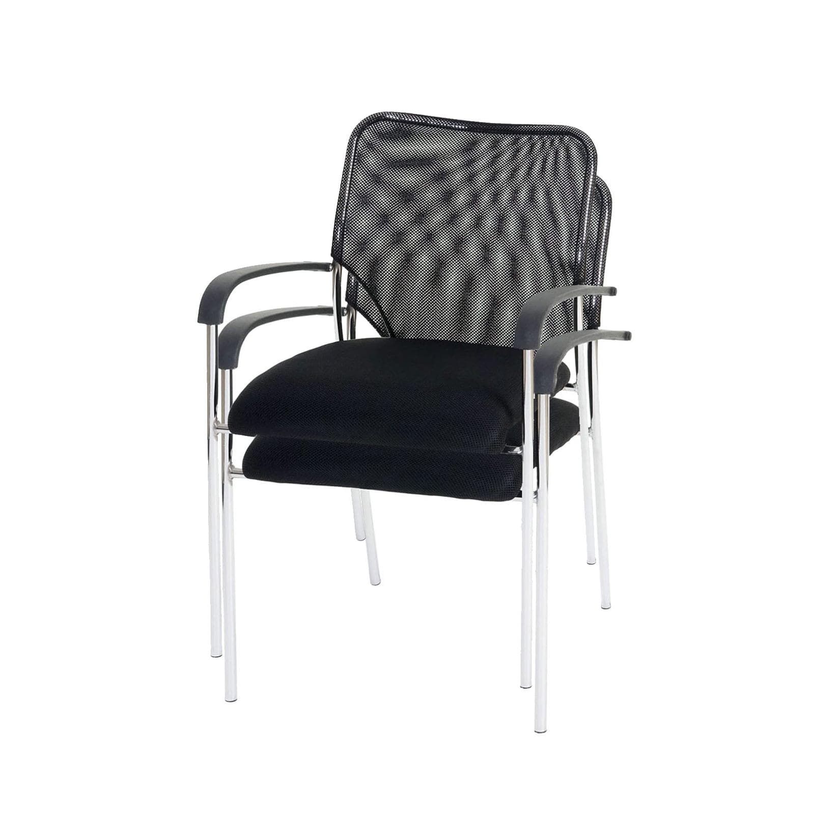 Atmungsaktiver Besucherstuhl (Set) - Stapelbar mit Fußbodenschutz