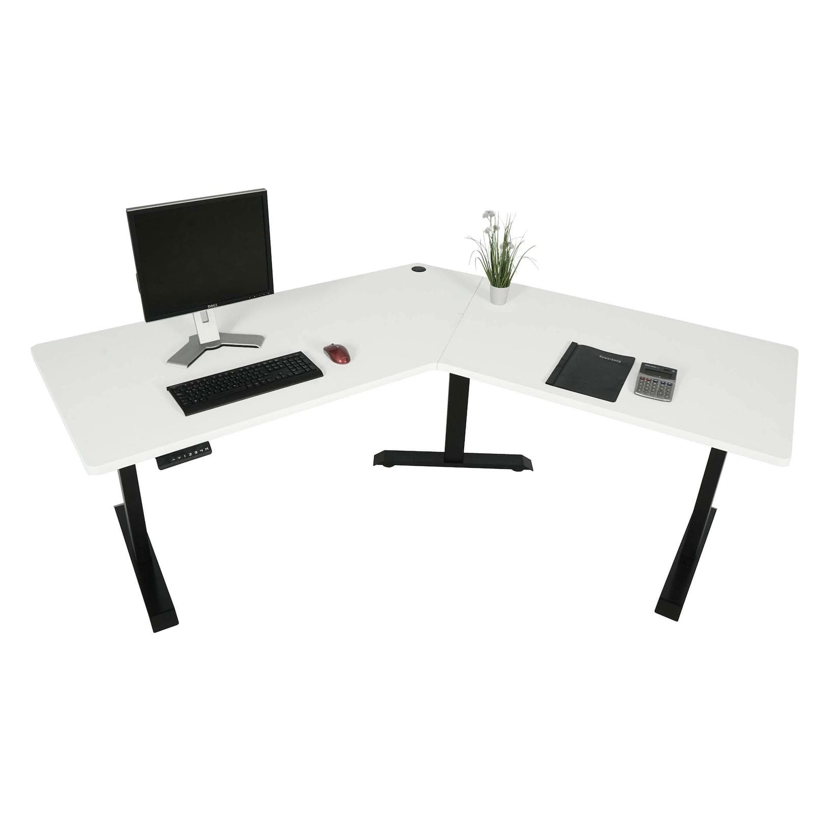 MCW Schreibtisch MCW-D40 Elektrisch Höhenverstellbar Weiß/Schwarz