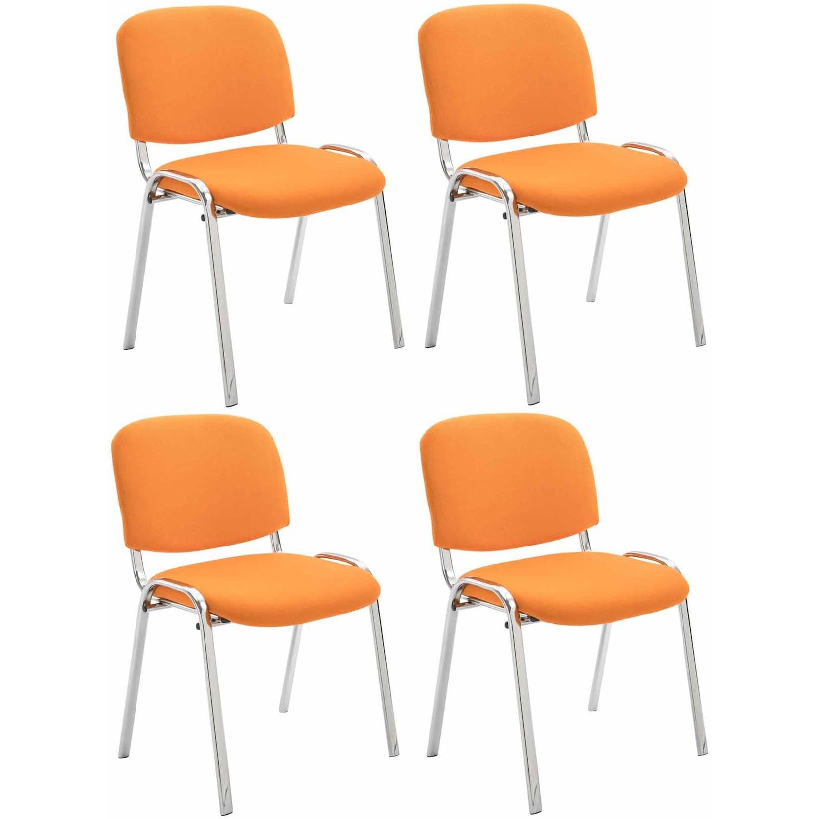 CLP Besucherstuhl Ken Stoff 4er Set stapelbar Chrom-Optik