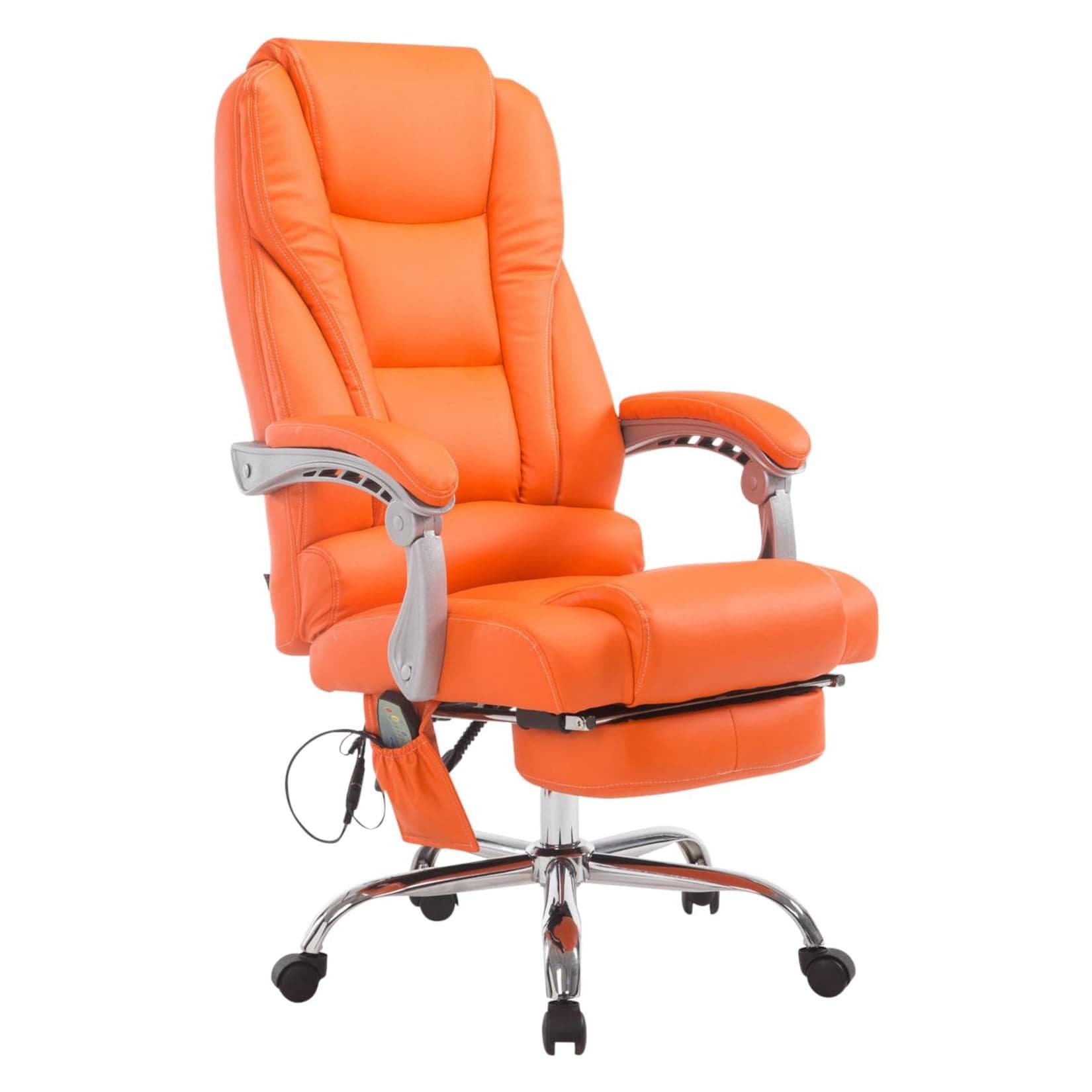 Ergonomischer Schreibtischstuhl mit Massagefunktion und Fußstütze (Kunstleder)