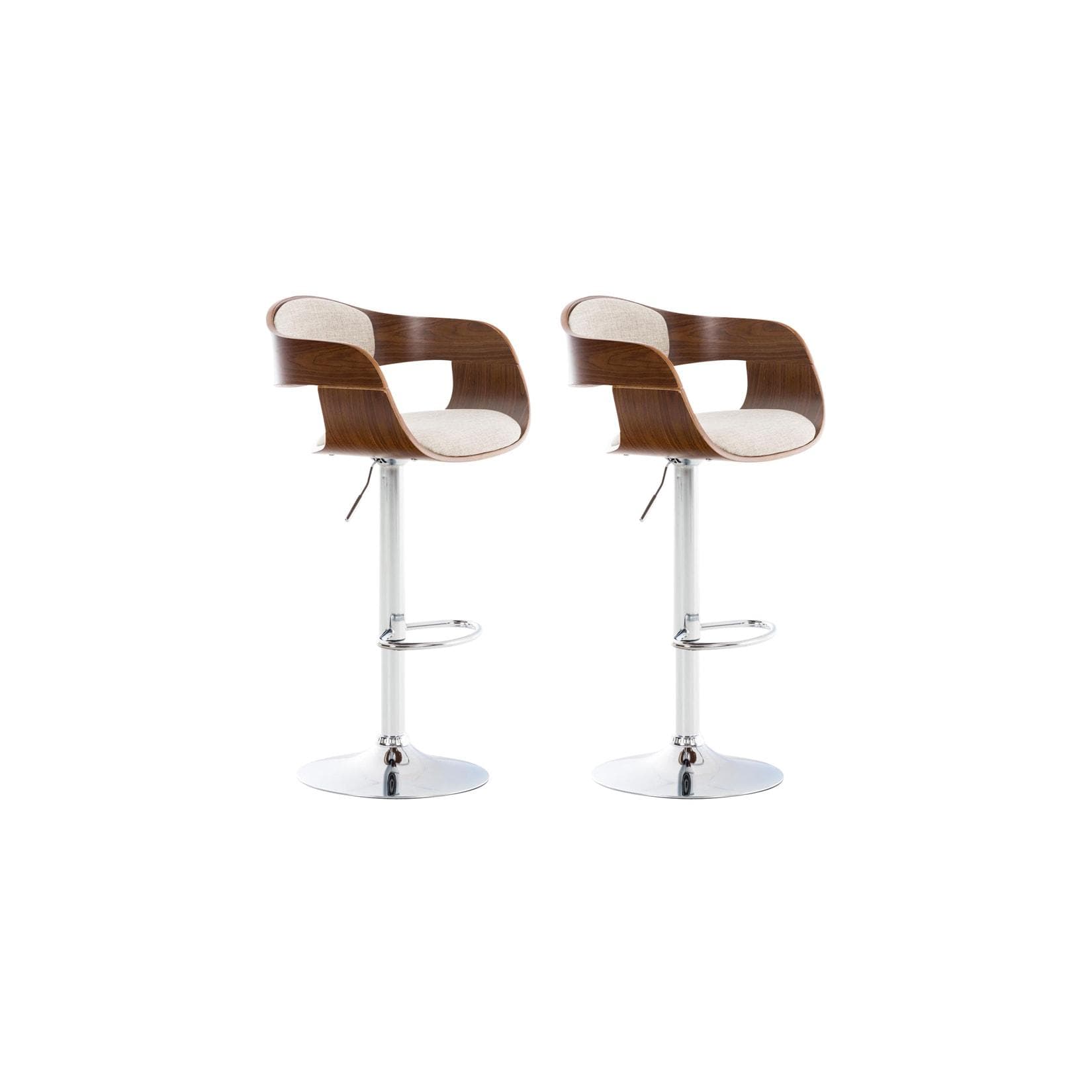 Drehbare Barhocker mit Höhenverstellung (2er Set), Stoffbezug