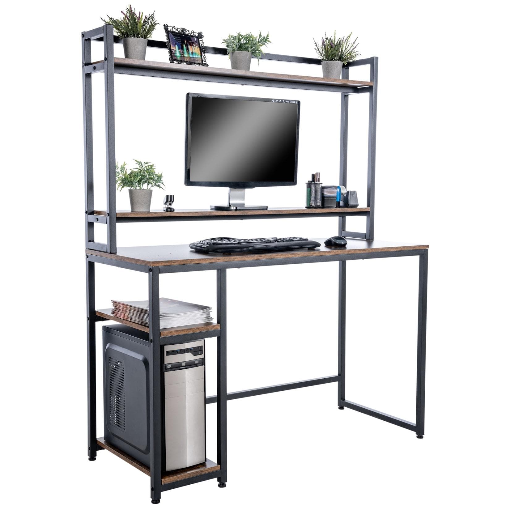CLP Schreibtisch Billings Industrial Look mit Regal