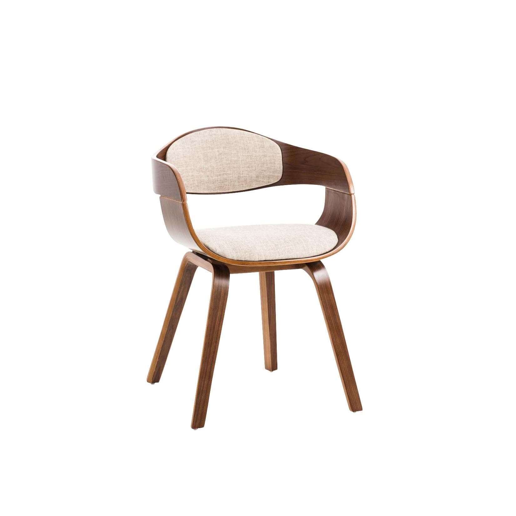 CLP Esszimmerstuhl Kingston Stoff Braun/Beige Holzgestell