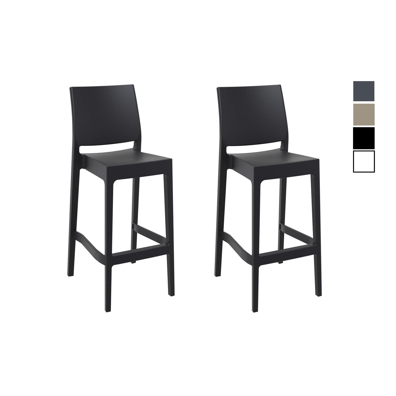 Kunststoff-Barhocker Set (2 Stück)