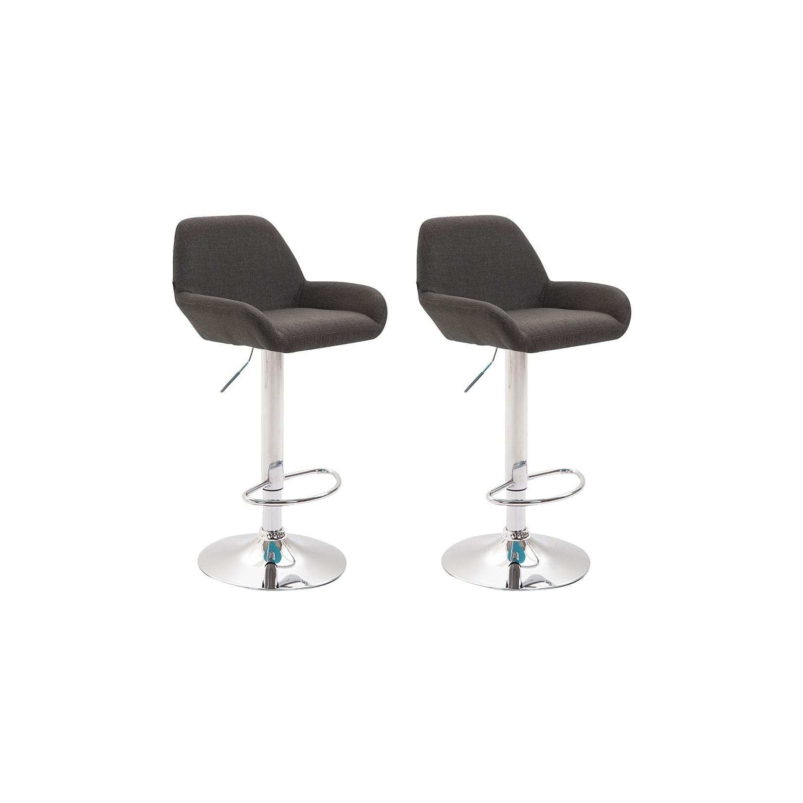 CLP 2er Set Barhocker Braga Stoff Schwarz