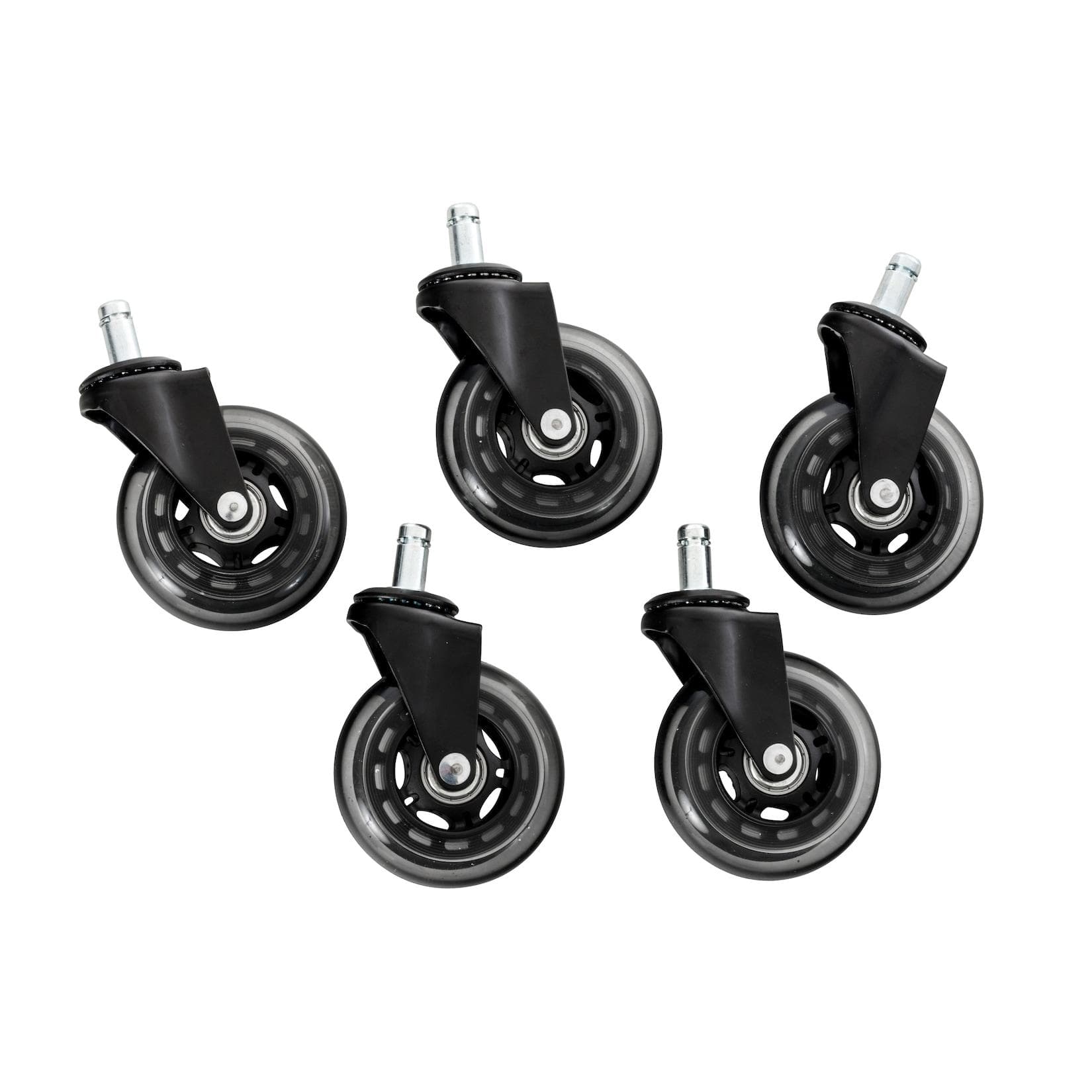 CLP 5er Set Hartbodenrollen für Bürostühle Ersatzrollen aus Gummi