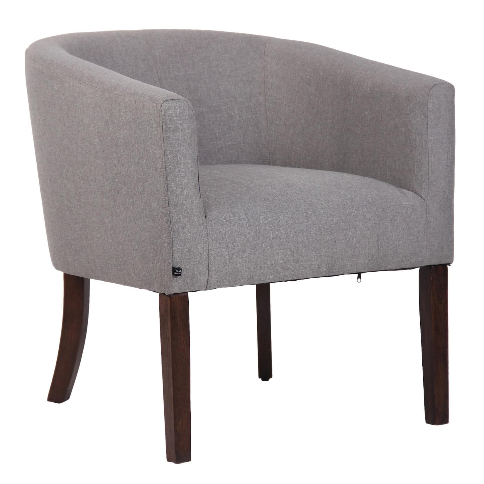 Gemütlicher Ohrensessel aus Kautschukholz mit Bodenschonern