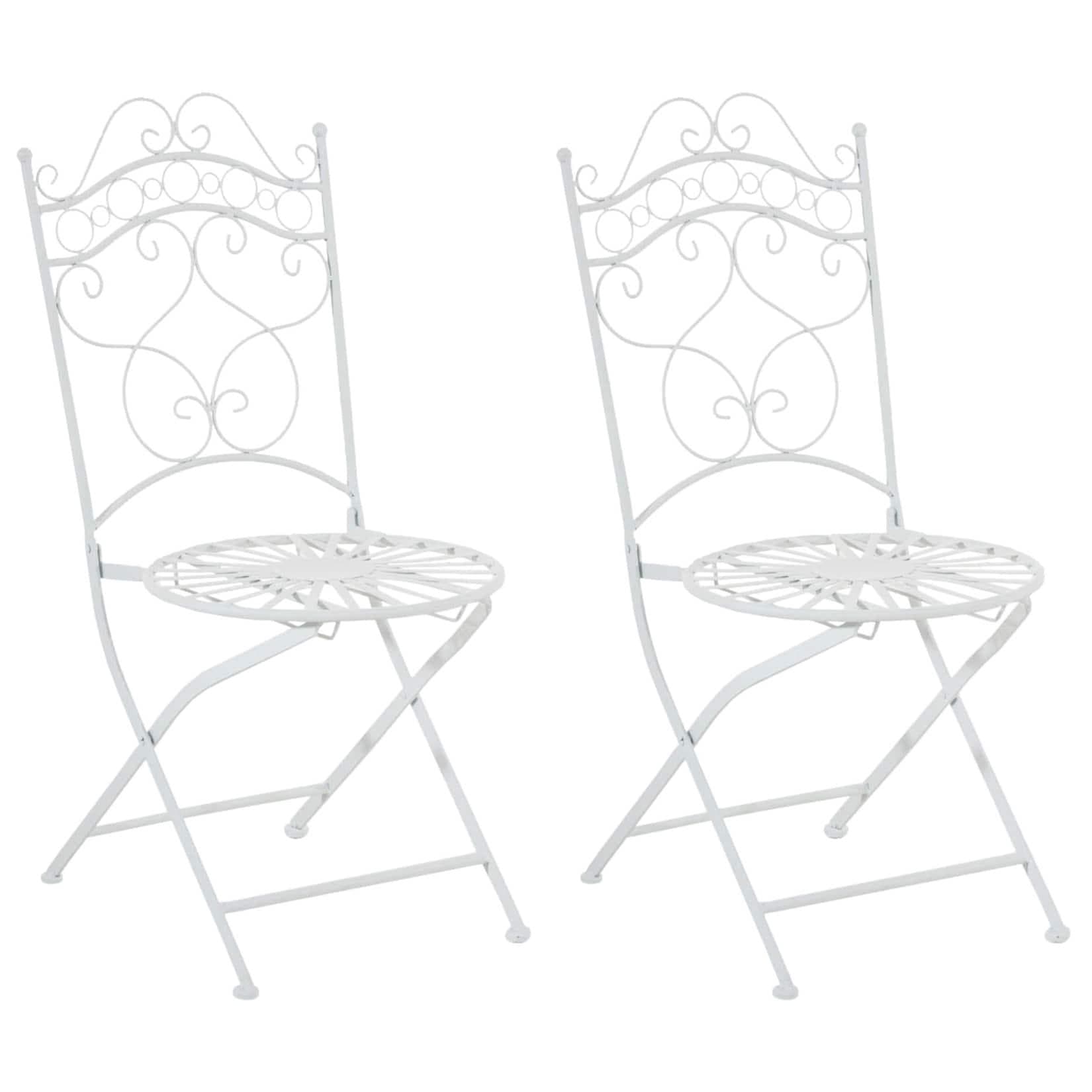 CLP Eisenstühle Indra 2er Set Jugendstil Gartenstühle Antik