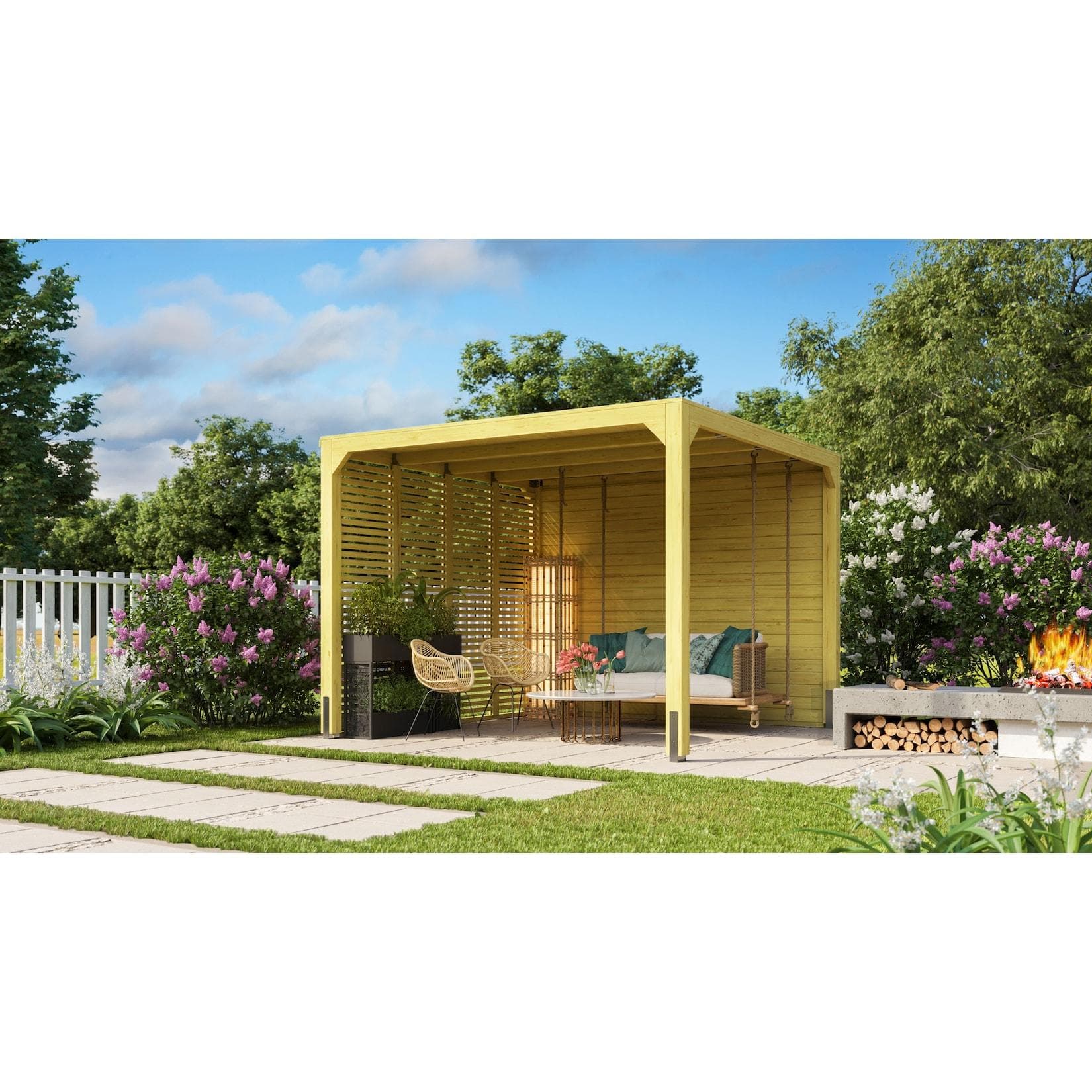 Karibu Pavillon Promajna 3,2x3,2m Leimholz