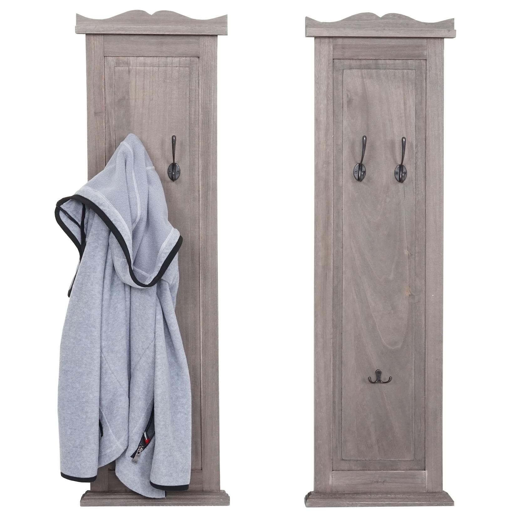 MCW 2er-Set Wandgarderobe Grau-Braun Shabby Holz