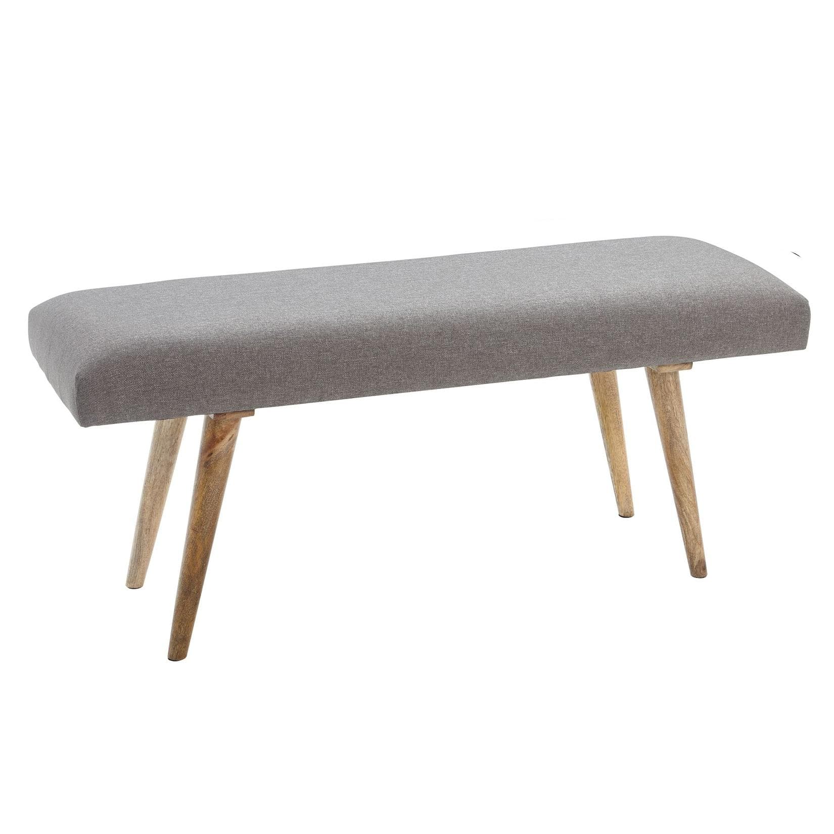 FineBuy Gepolsterte Sitzbank Grau Retro-Style Stoff