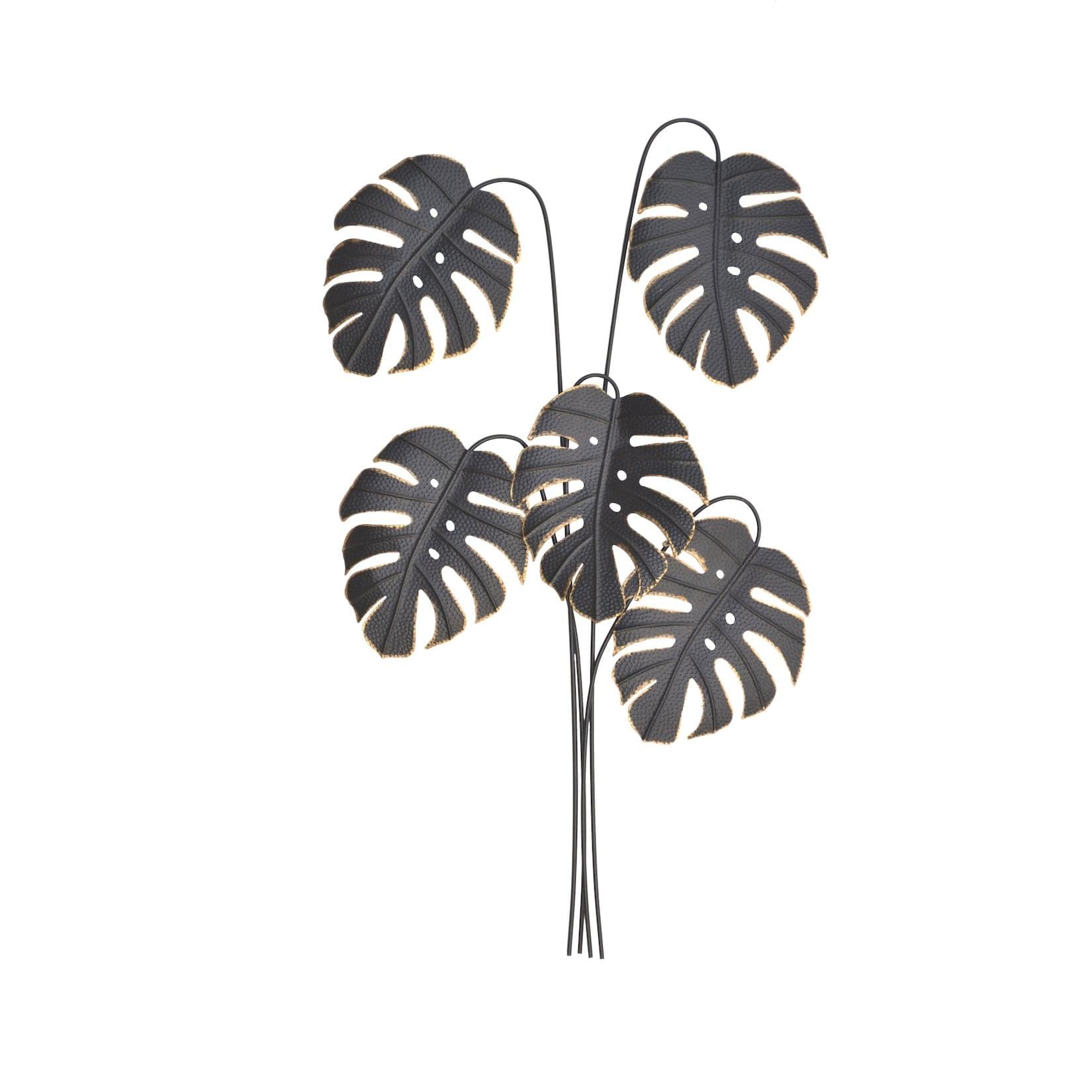 möbel direkt online Wanddekoration Monstera Metall Matt Schwarz