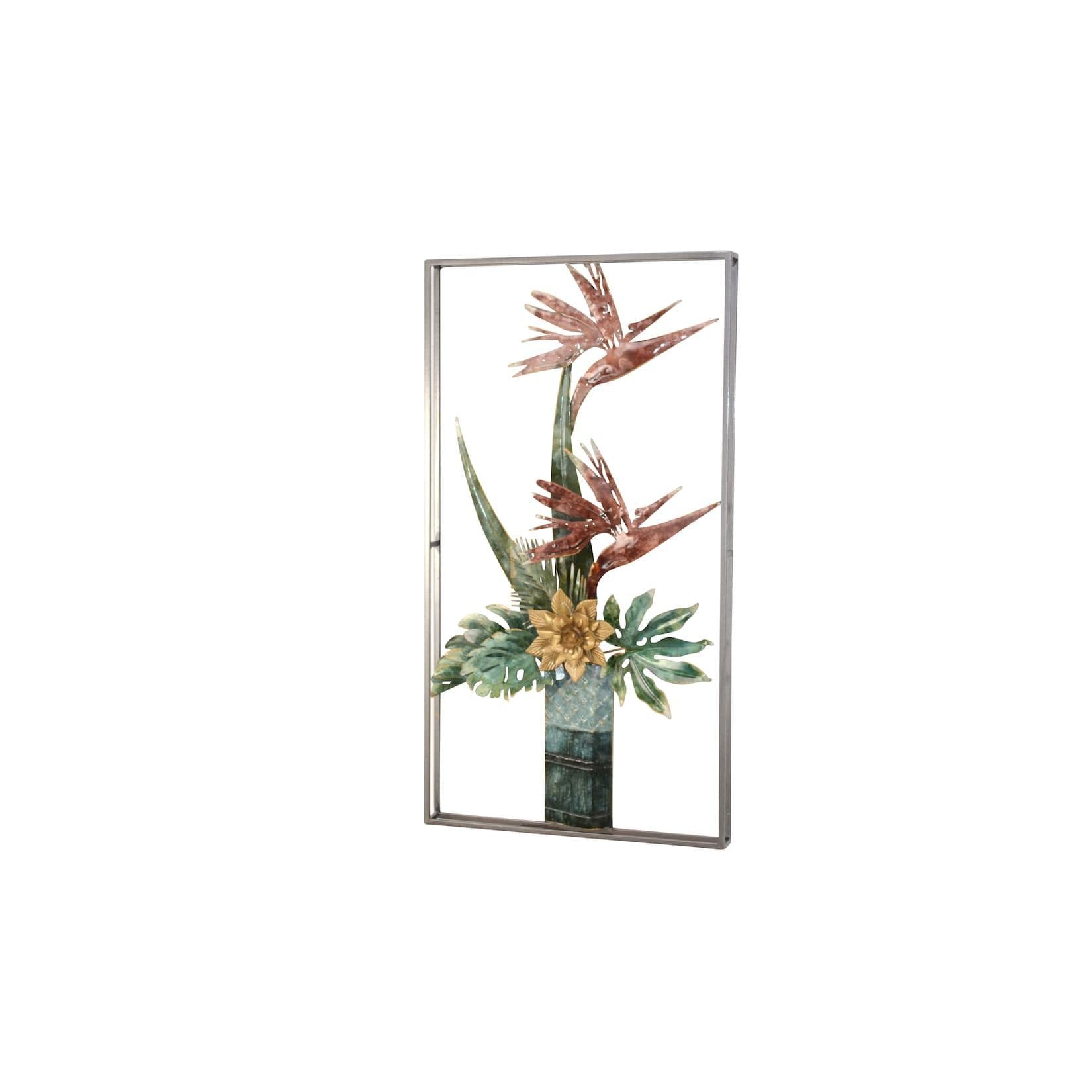 HOFMANN LIVING AND MORE Wanddekoobjekt Paradiesblume in Vase Blau Metall