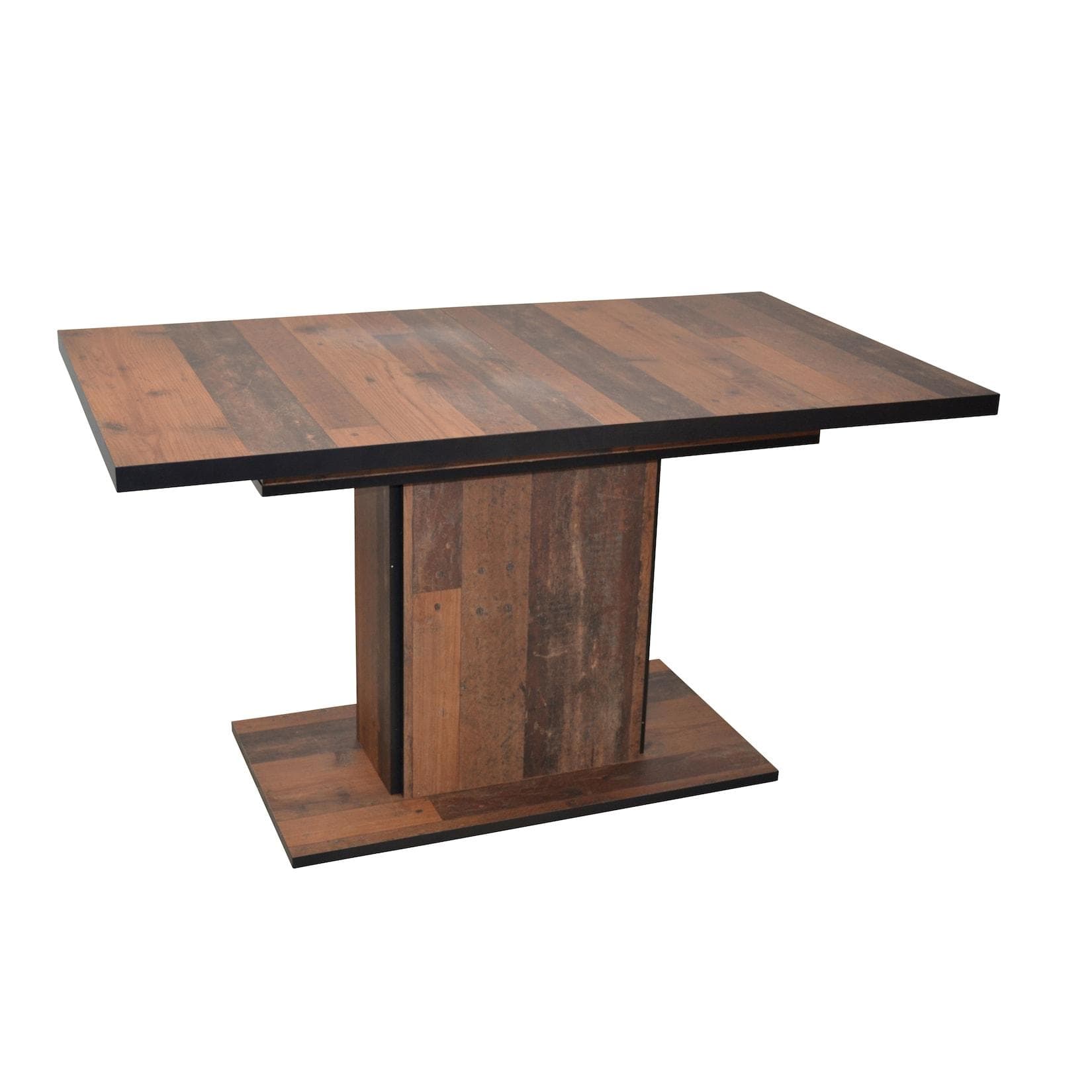 Verlängerbarer Esstisch mit schwarzen Kanten