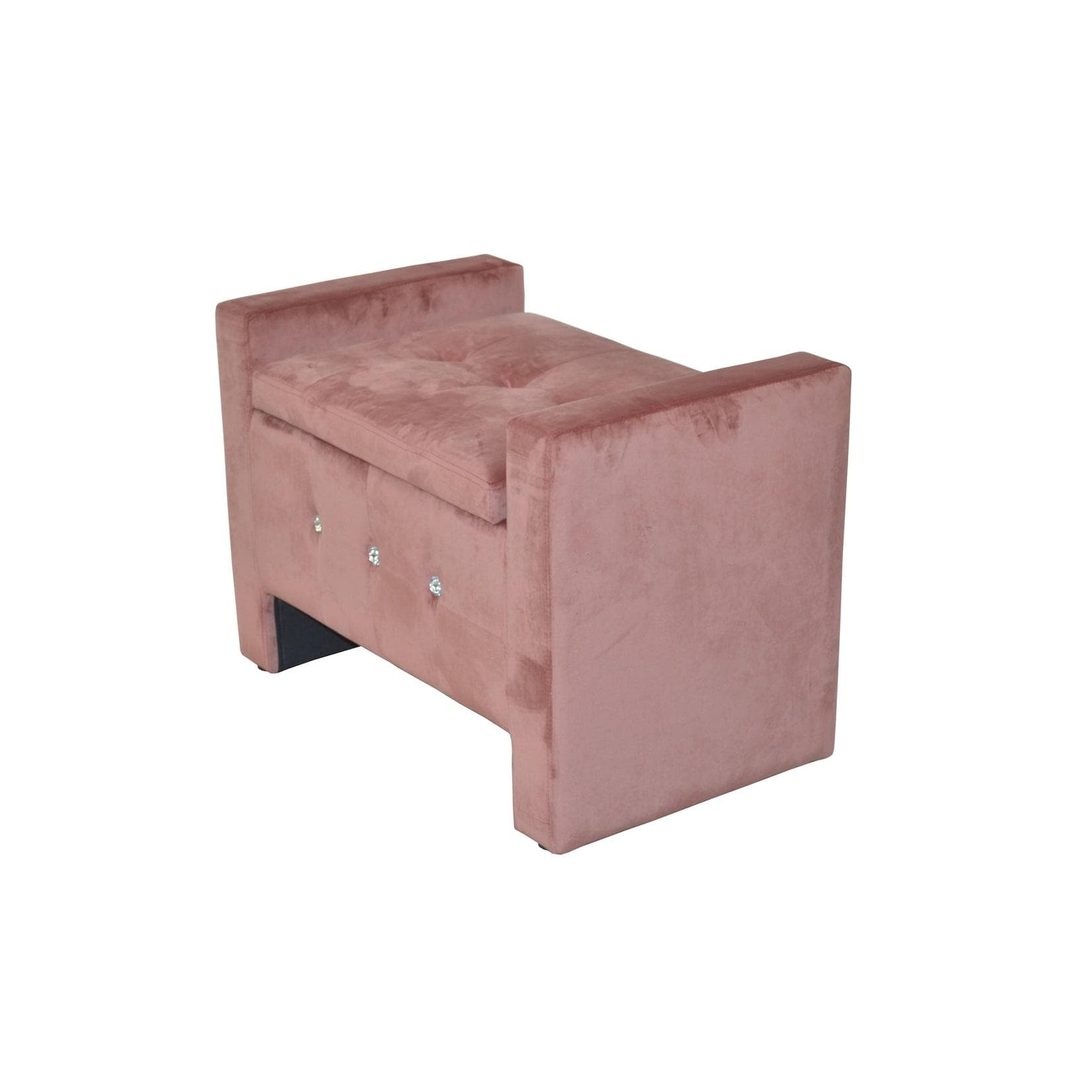 INOSIGN Sitztruhe Rosa Samt mit Stauraum und Gasdruckfeder