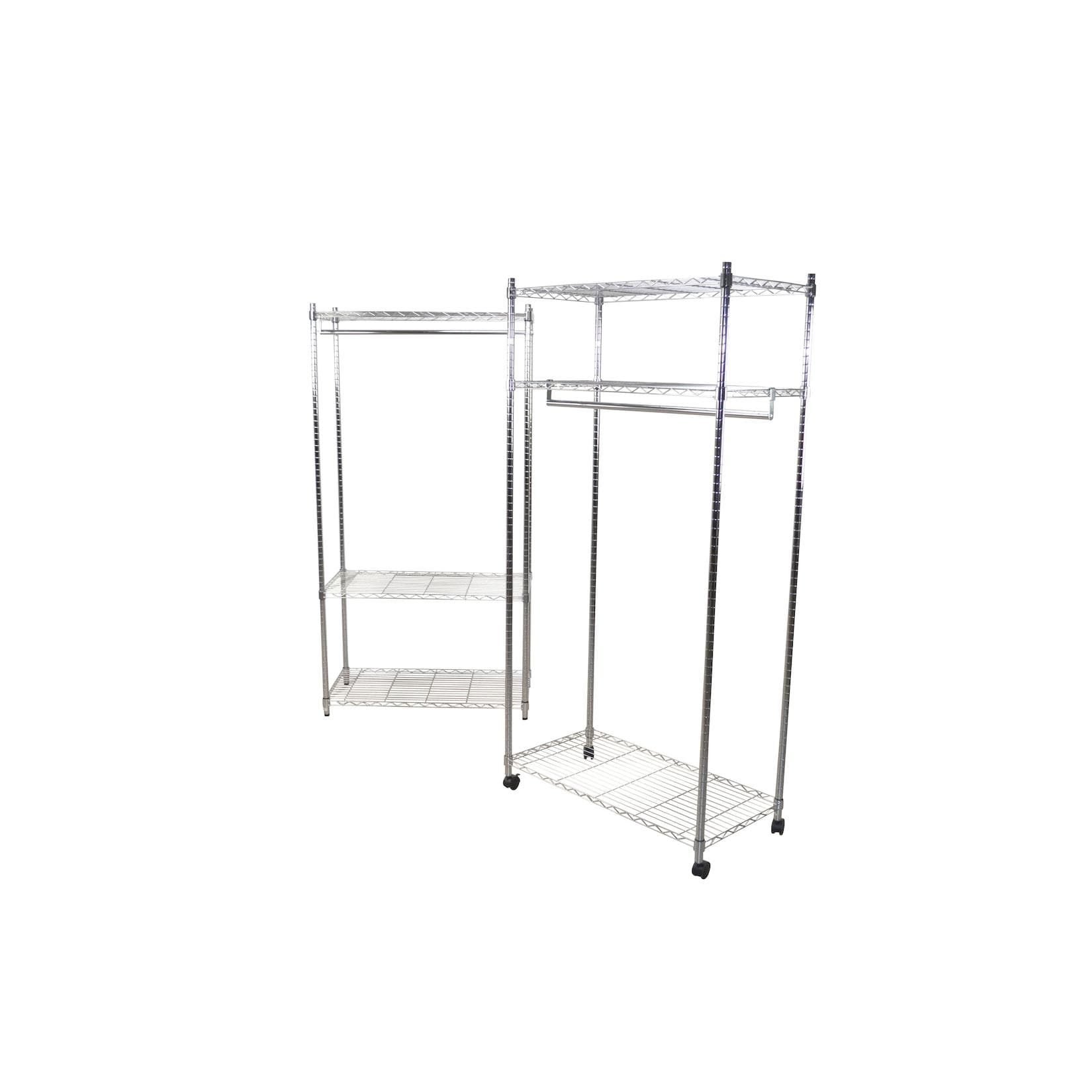 Metall Garderobenständer mit Rollen - Stehend montierbar