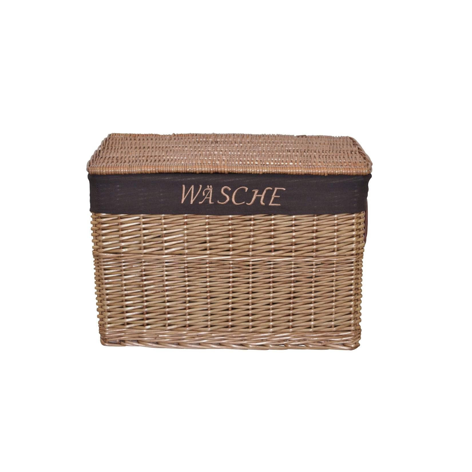 HOFMANN LIVING AND MORE Wäschekorb aus Weide: Handgefertigt mit Stoffeinsatz