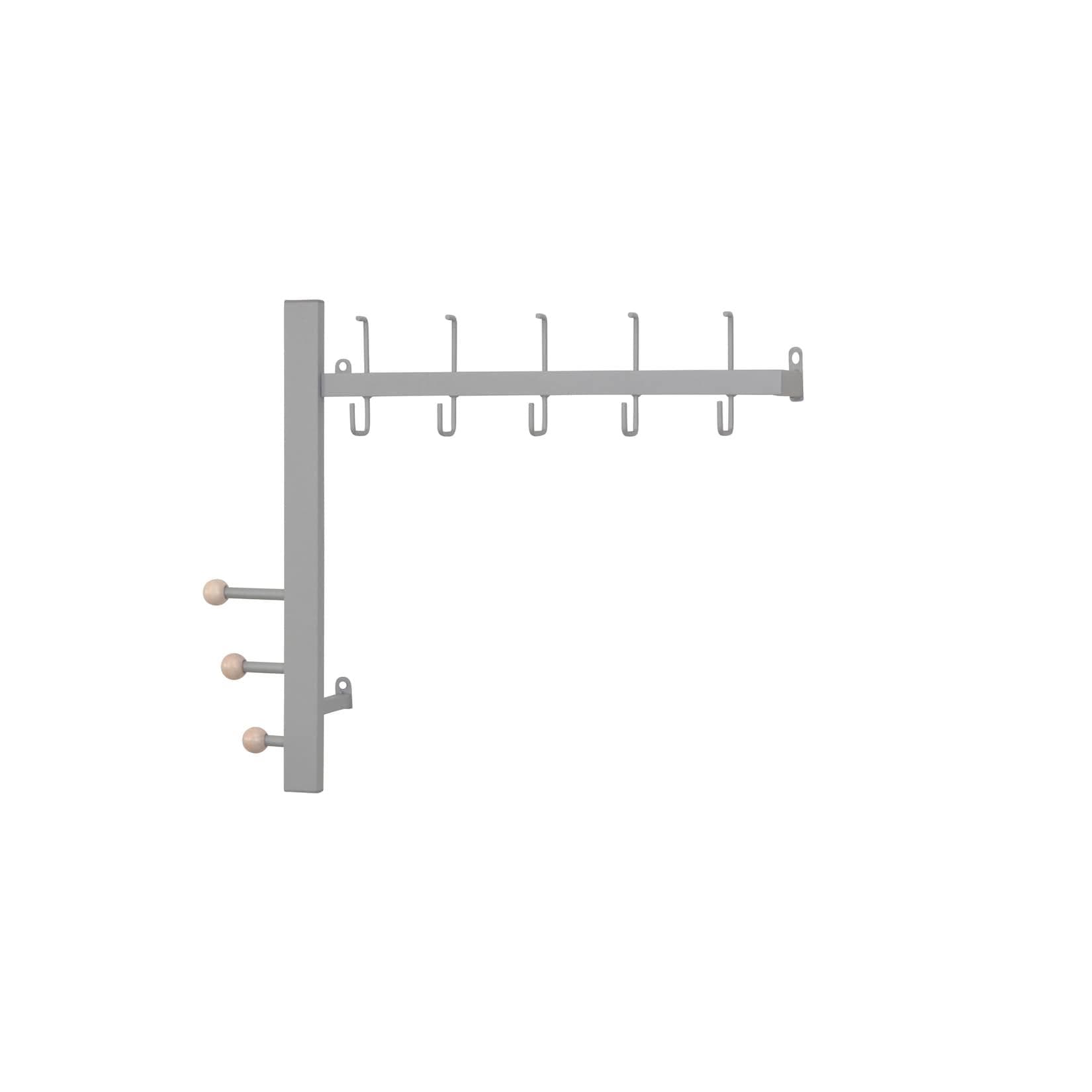 möbel direkt online Wandgarderobe Celli - 5 Haken & 3 Knöpfe aus Buche & Metall