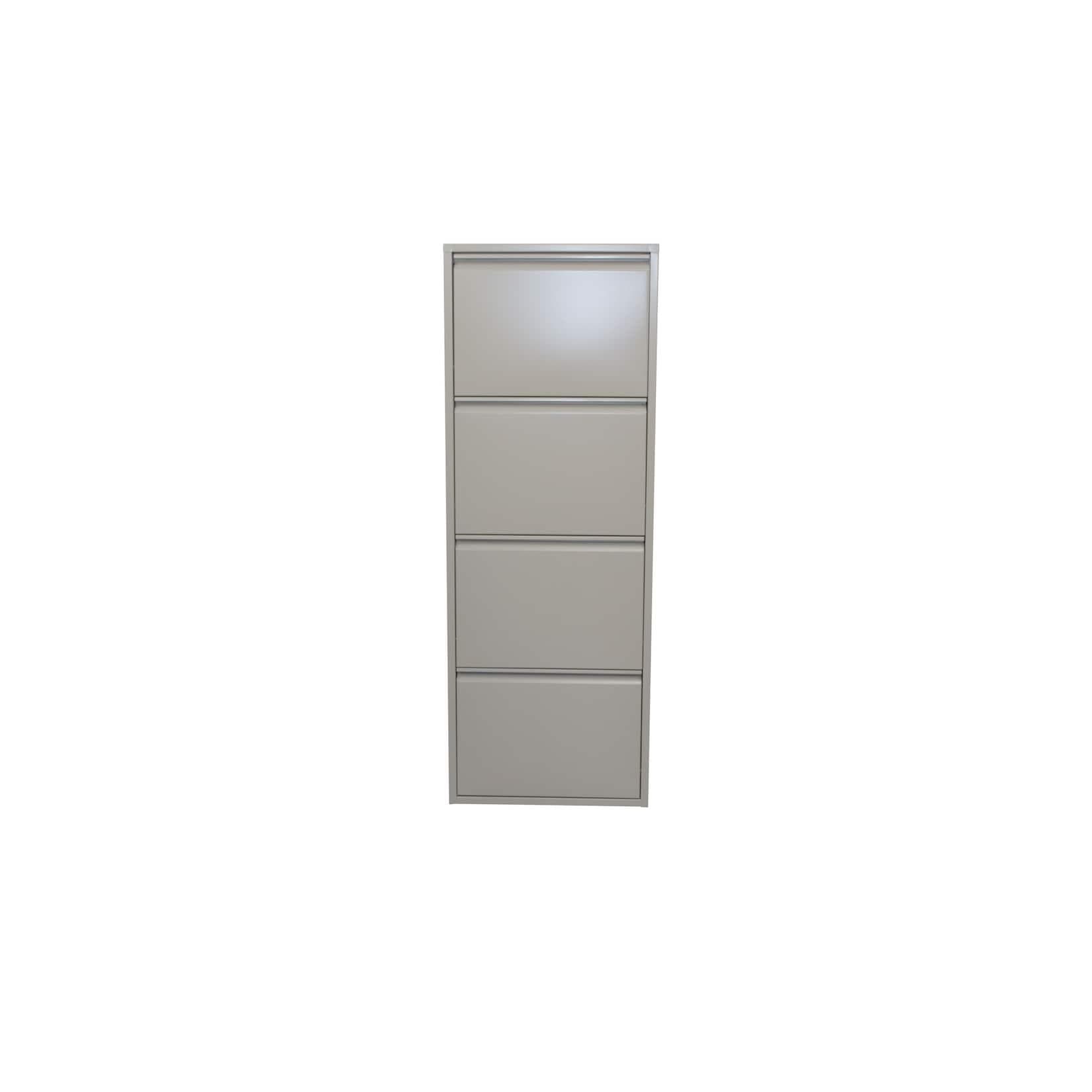 möbel direkt online Metallschuhschrank 4 Klappen Madrid Silber