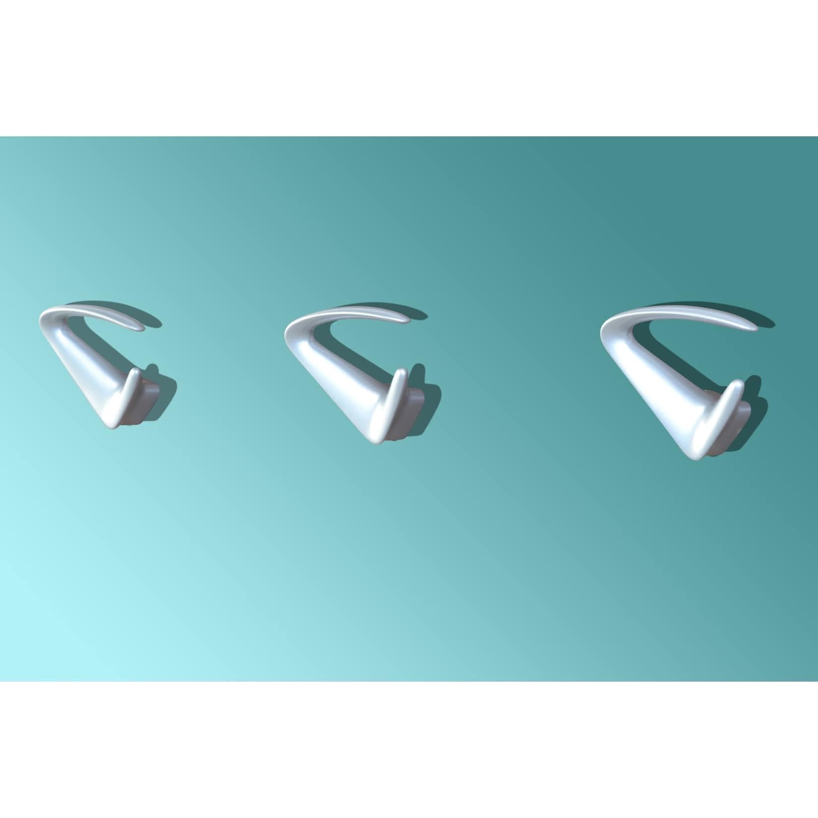möbel direkt online Design-Garderobenhaken 3er-Set Silber Metalldruckguss