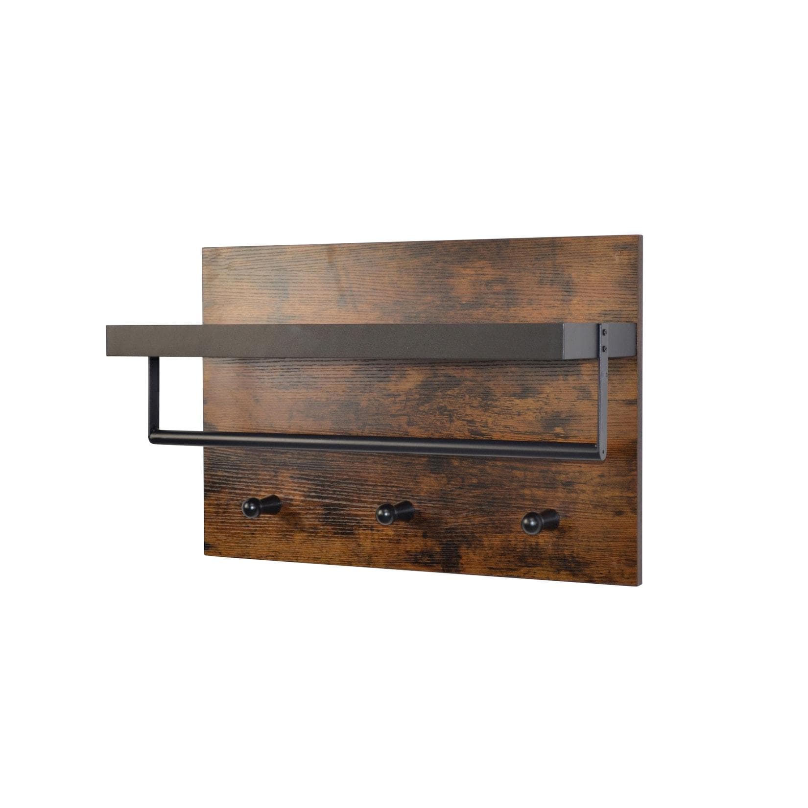 möbel direkt online Wandgarderobe Carola Braun/Schwarz mit Metallstange