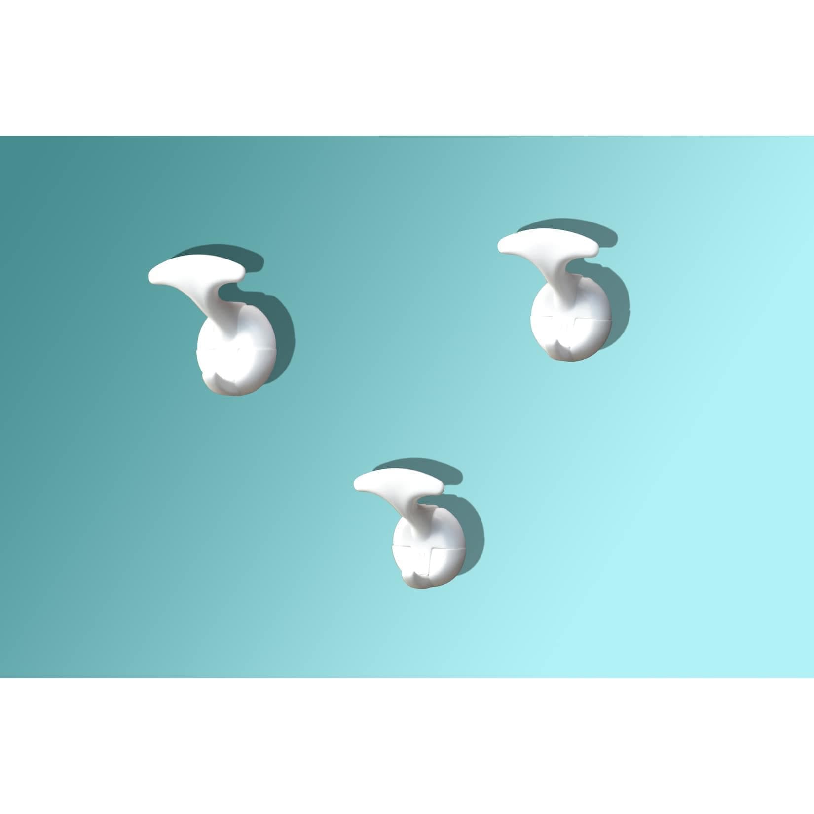 möbel direkt online Design-Garderobenhaken 3er-Set Weiß Polypropylen