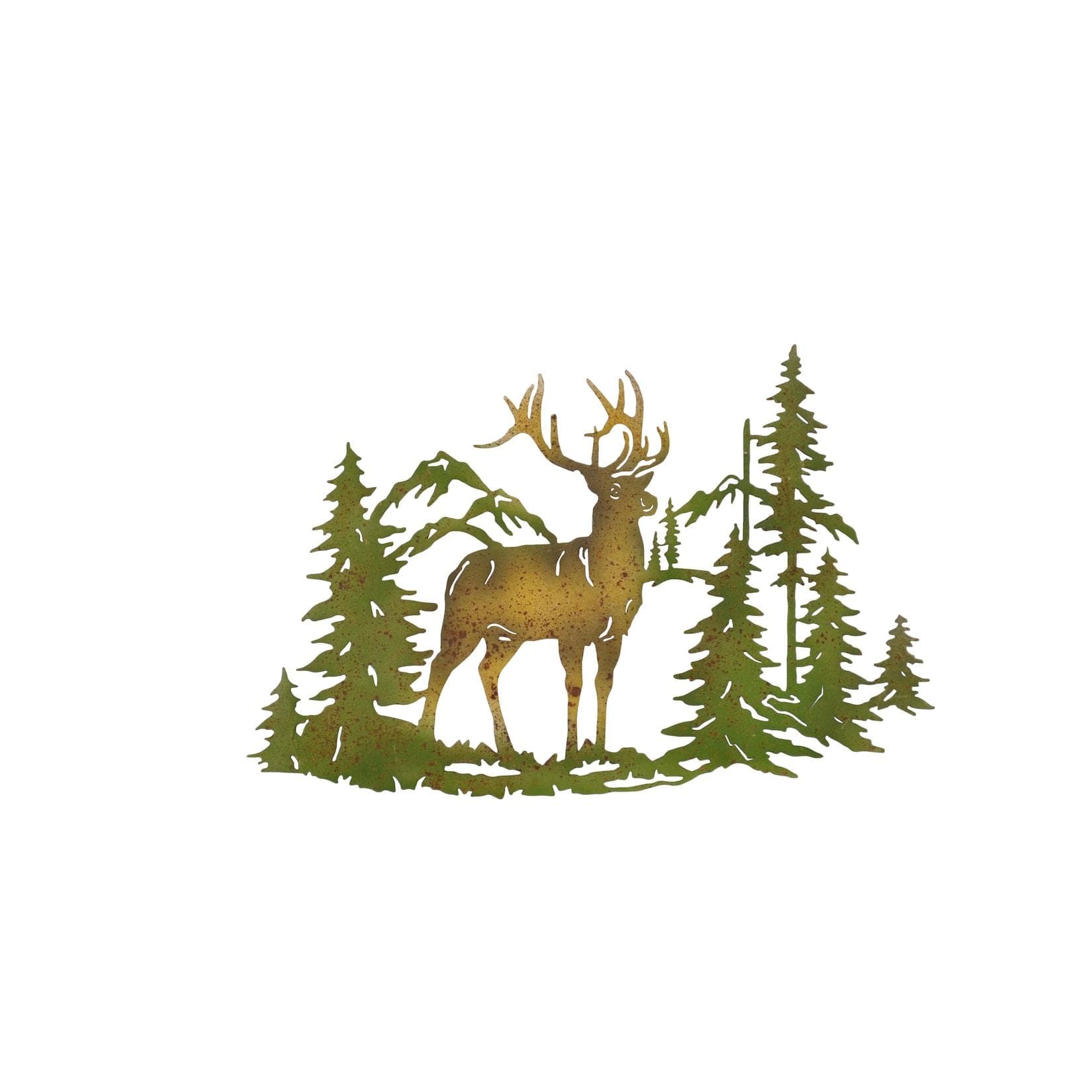 möbel direkt online Wanddekoration Hirsch Metall Grün/Braun