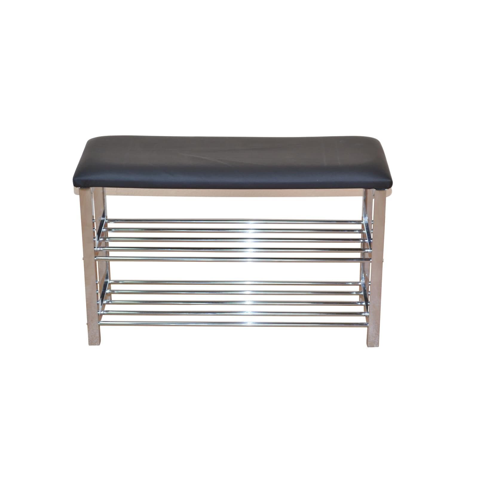 möbel direkt online Sitzbank Schuhregal Kunstleder Schwarz