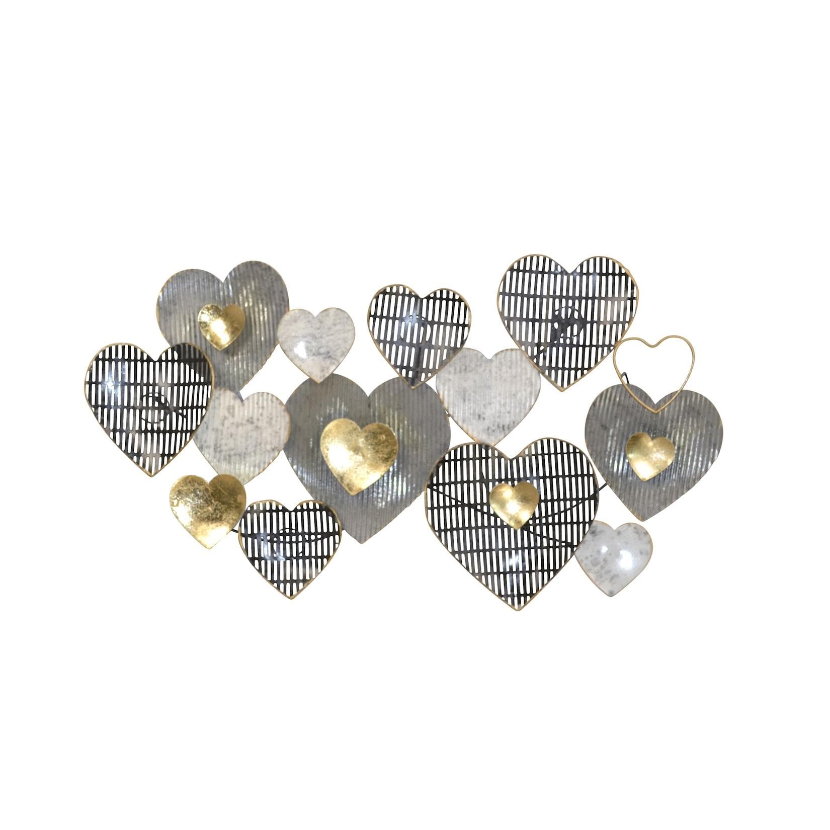 HOFMANN LIVING AND MORE Wanddekoobjekt - Farbige Metallherzen Wanddekoration