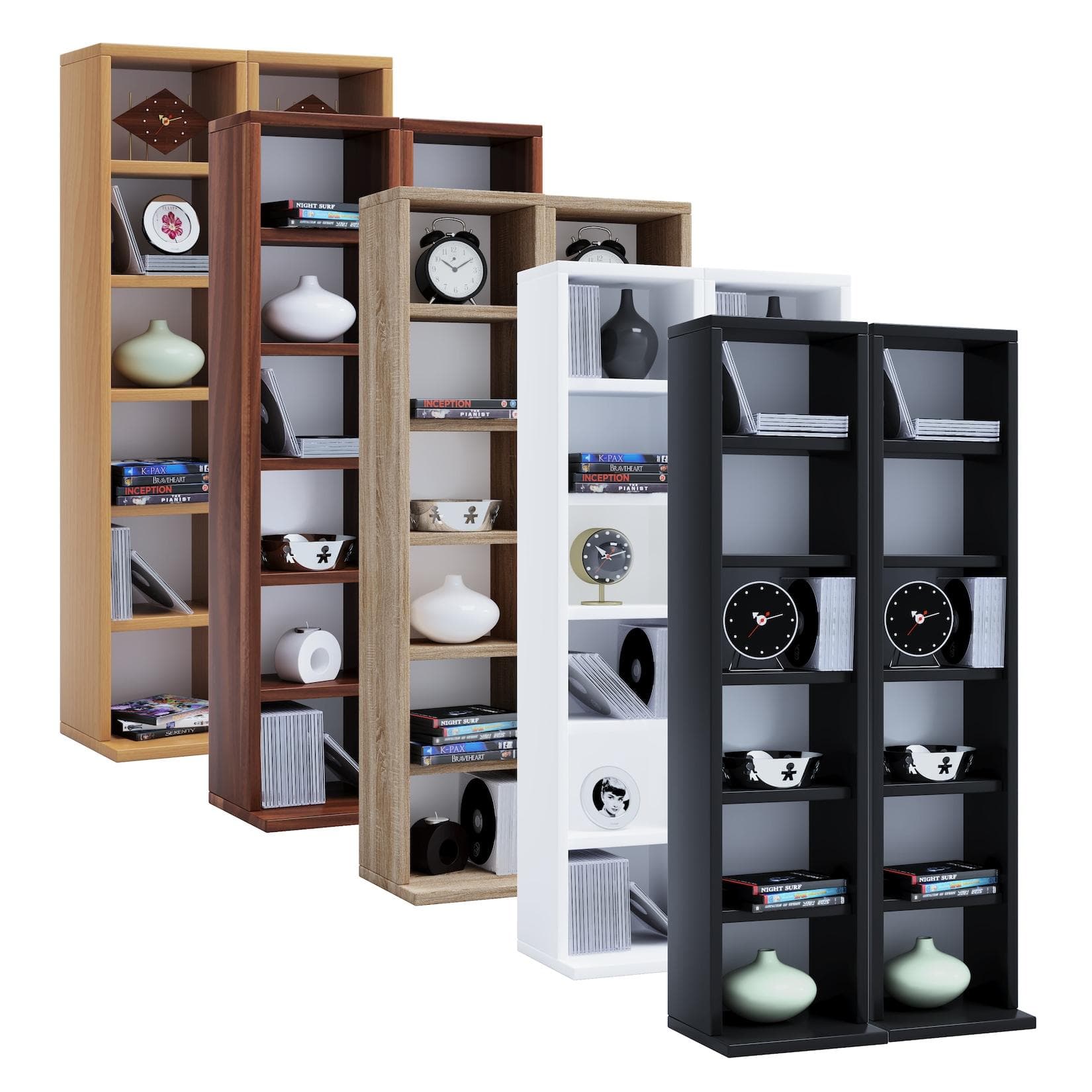 VCM Media-Regal Milano Schwarz Holzstruktur 204 CDs