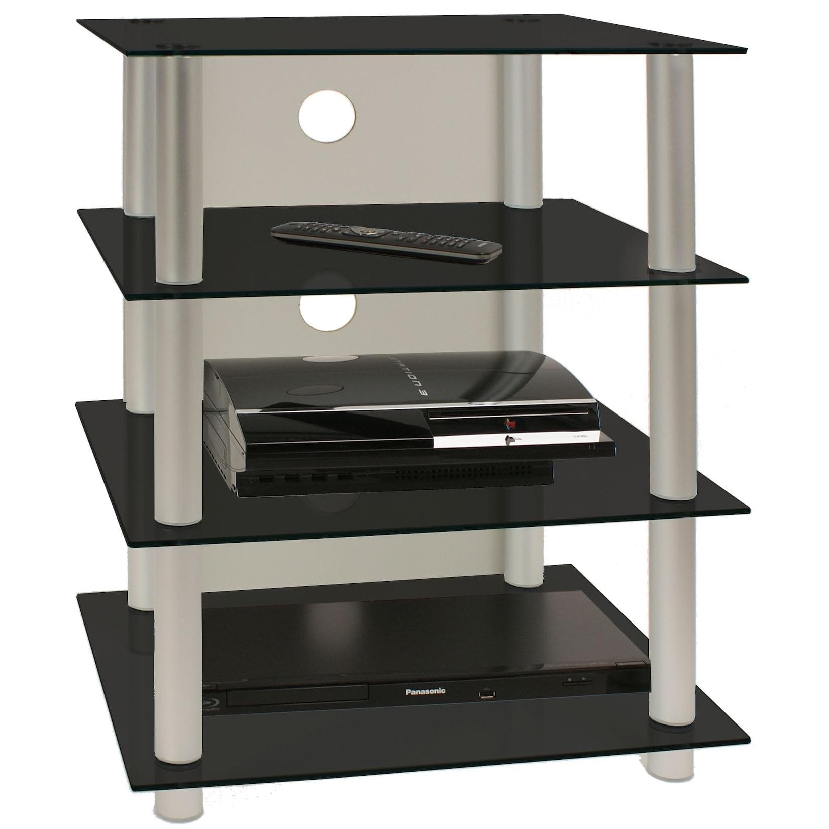 Aluminium-Glas TV-Rack mit HiFi-Funktion