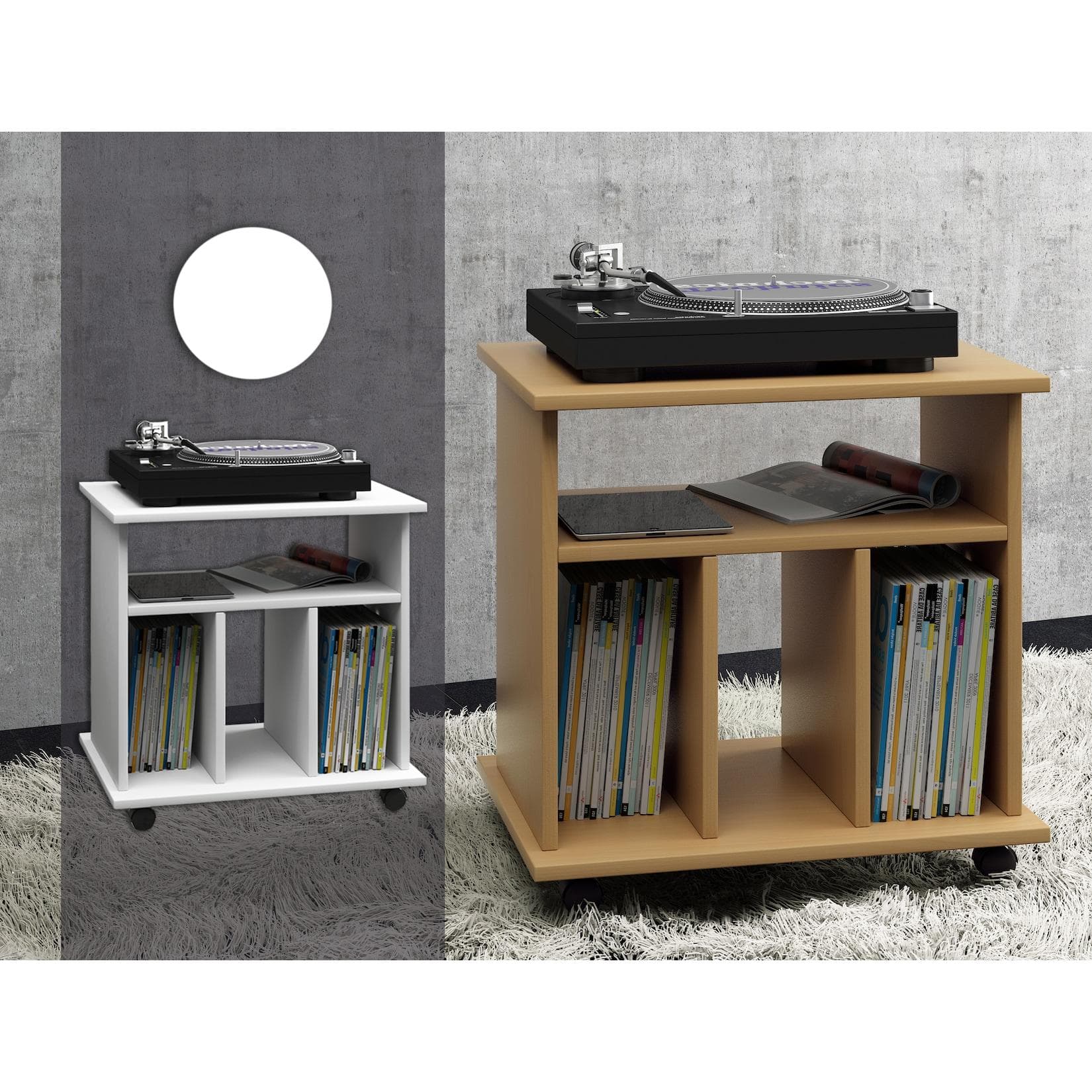 VCM Beistelltisch Tabina Braun Rollen Holzoptik