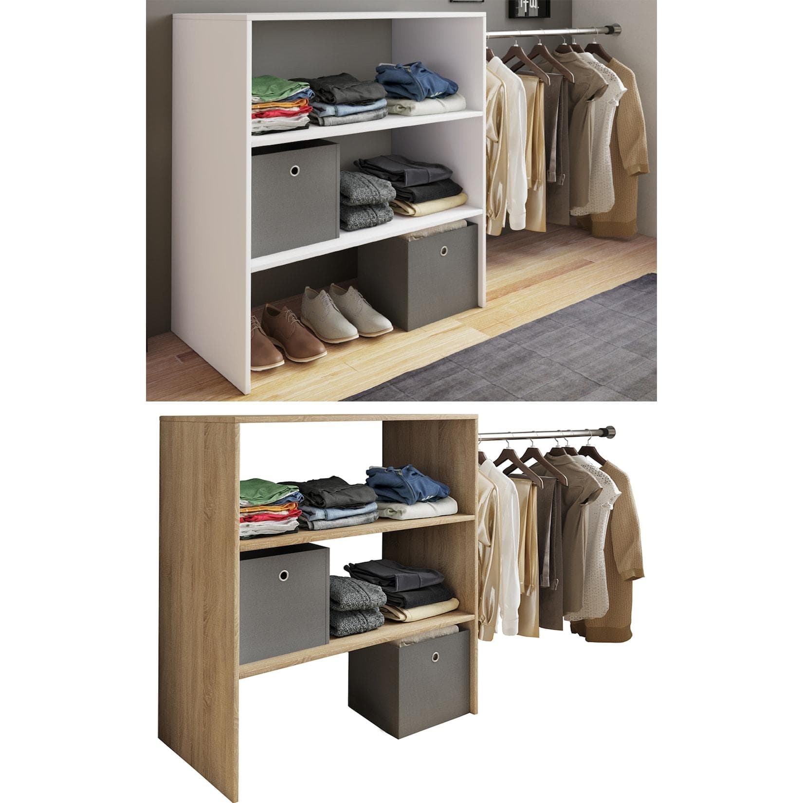 VCM Offener Kleiderschrank Dacho ll Braun Holz