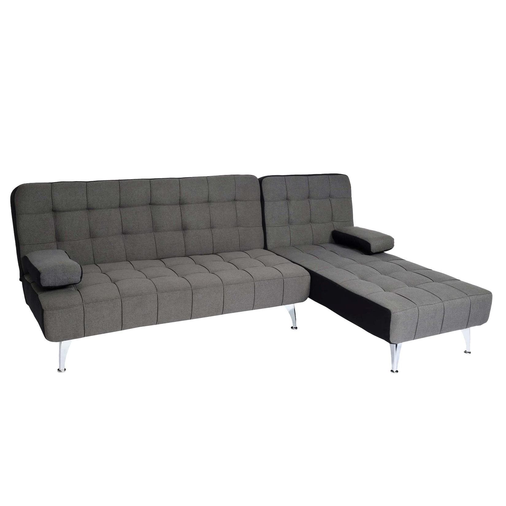 MCW Schlafsofa Ecksofa mit Schlaffunktion Grau/Schwarz