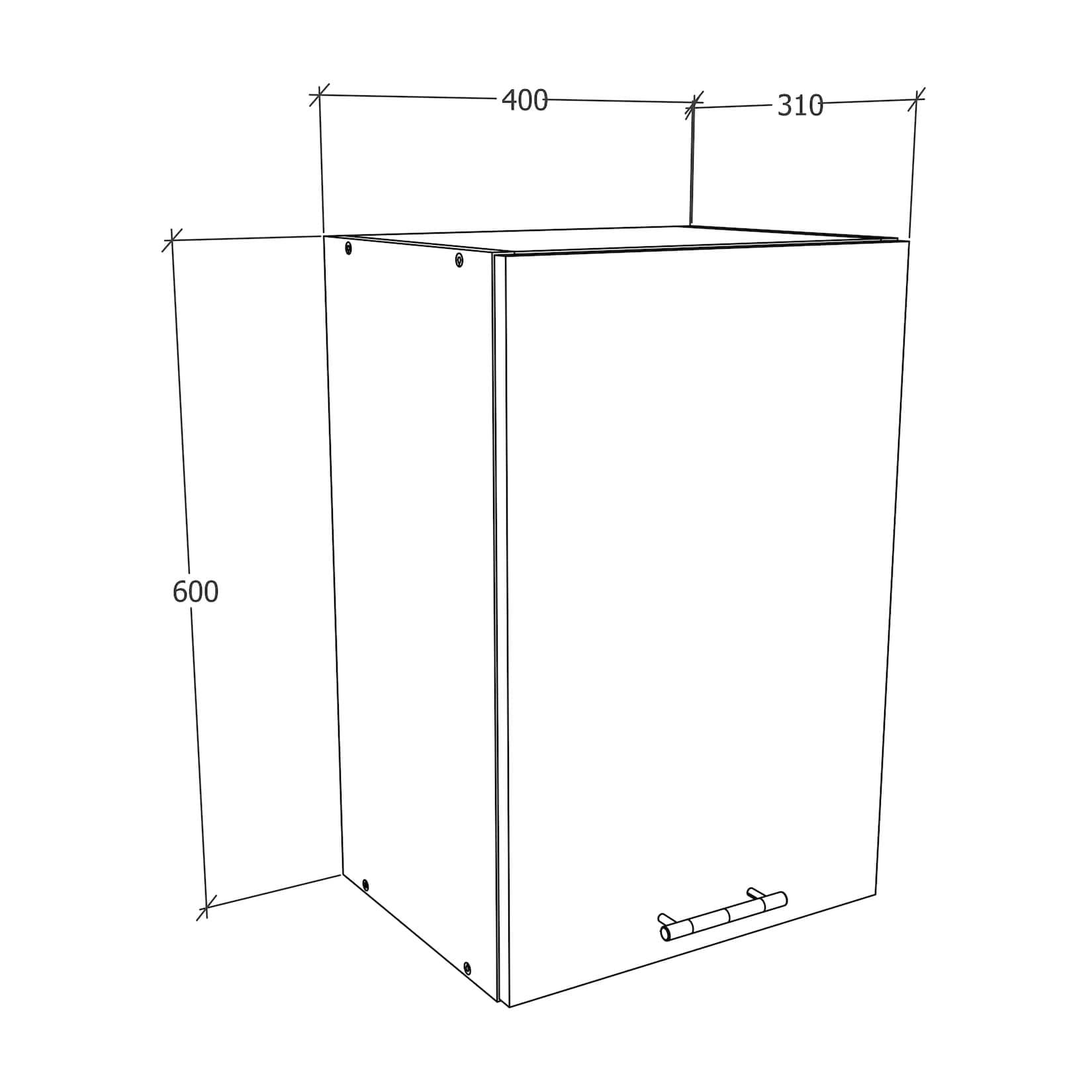 VCM Hängeschrank Esilo Küche Weiß Braun 40cm