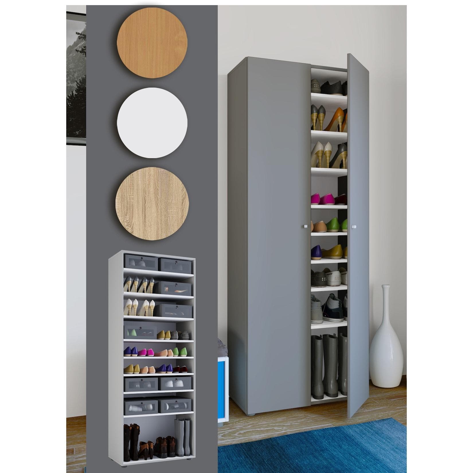 VCM Schuhschrank XXL Holz Buche 9 Fächer
