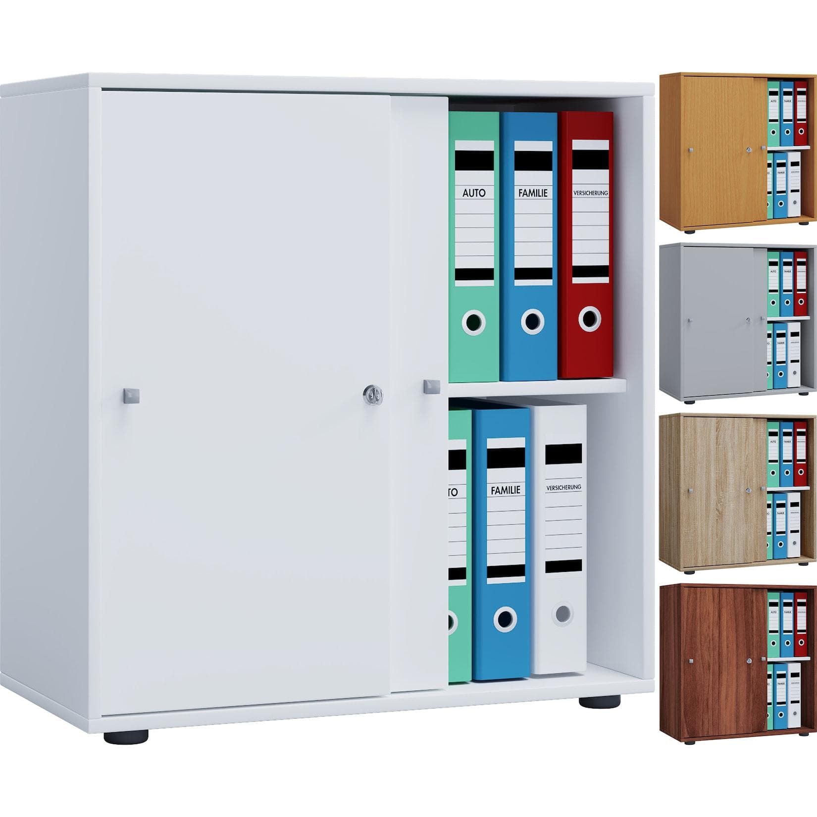 VCM Aktenschrank Lona mit Schiebetüren und Schloss